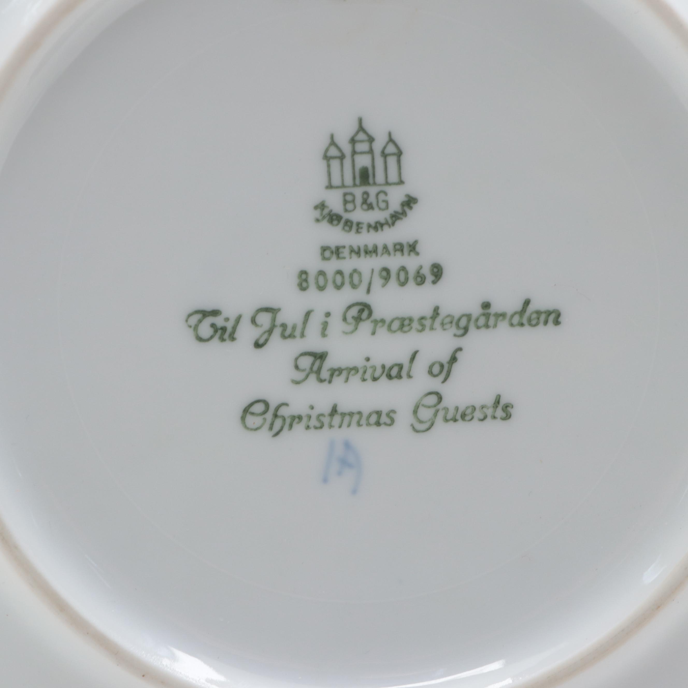 Bing & Grondahl Porcelain "Arrival of Christmas Guests" Collector Plate, 1969
