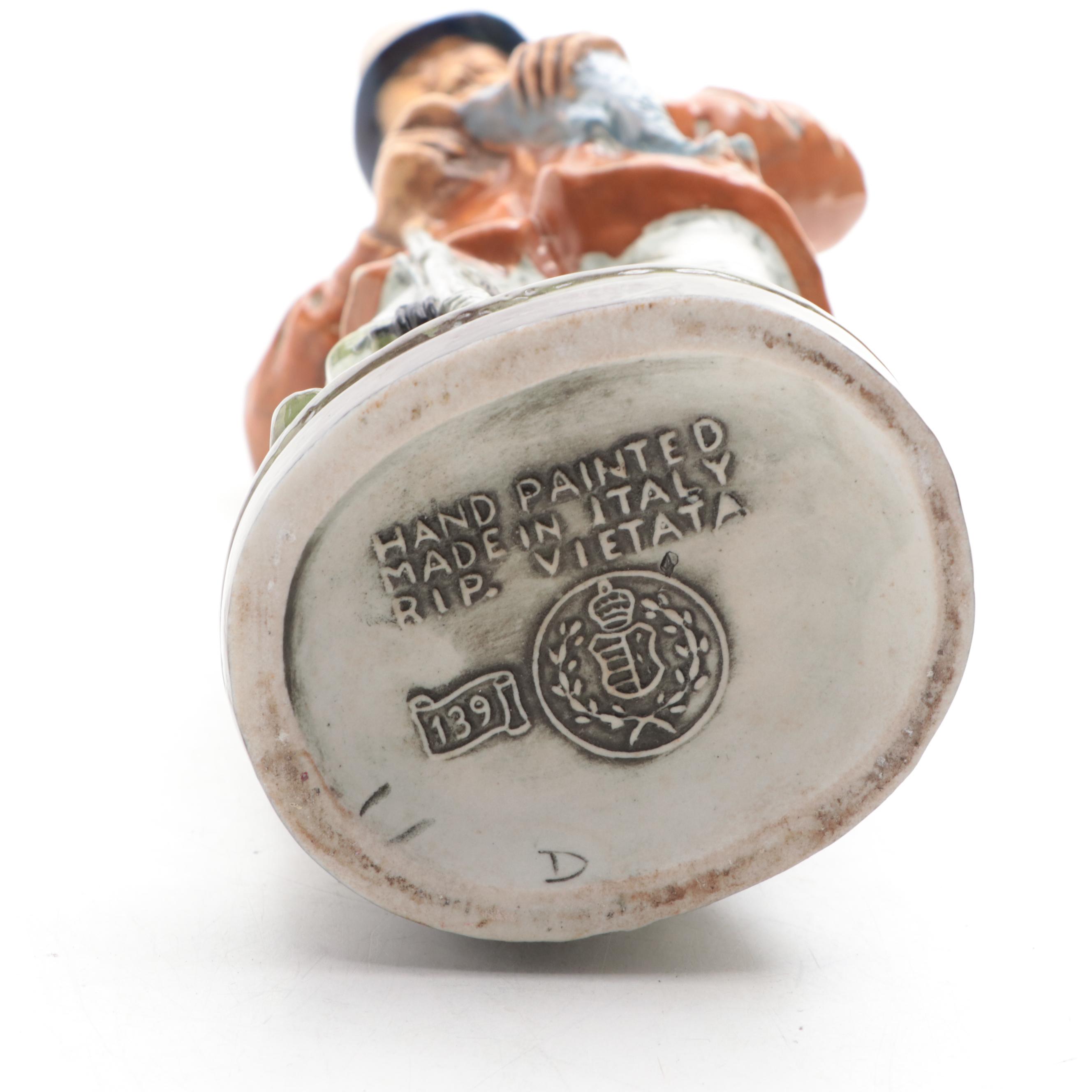 Italian Figural Ceramic Decanter