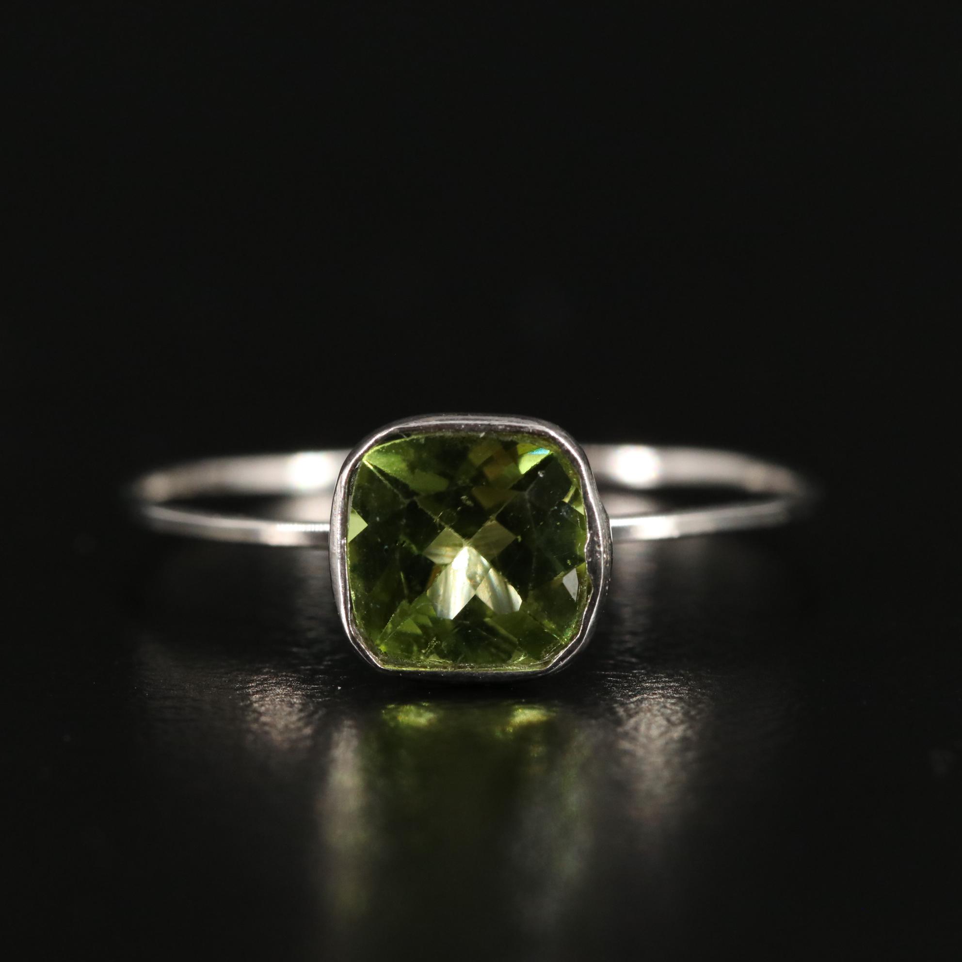 14K Peridot Solitaire Ring