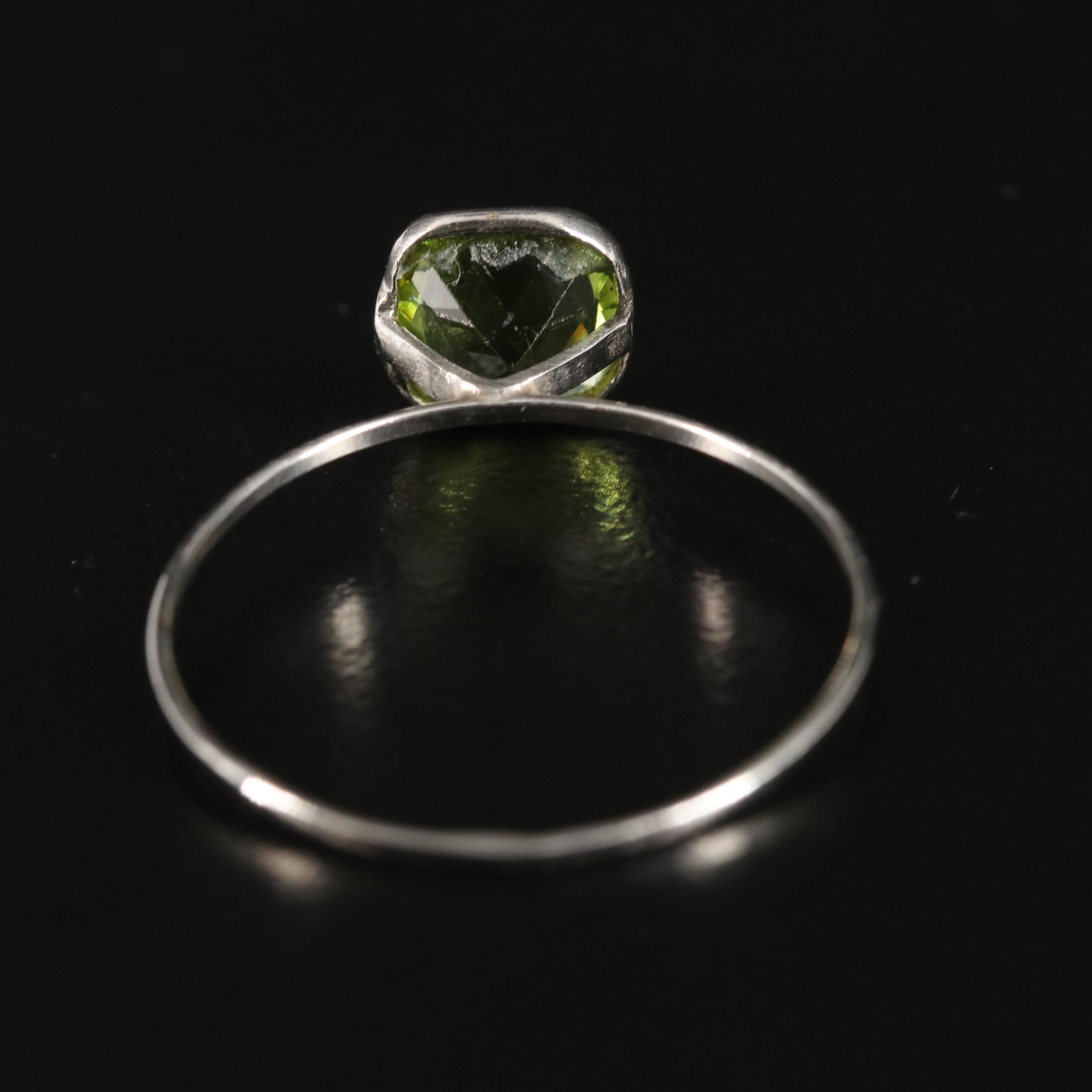14K Peridot Solitaire Ring