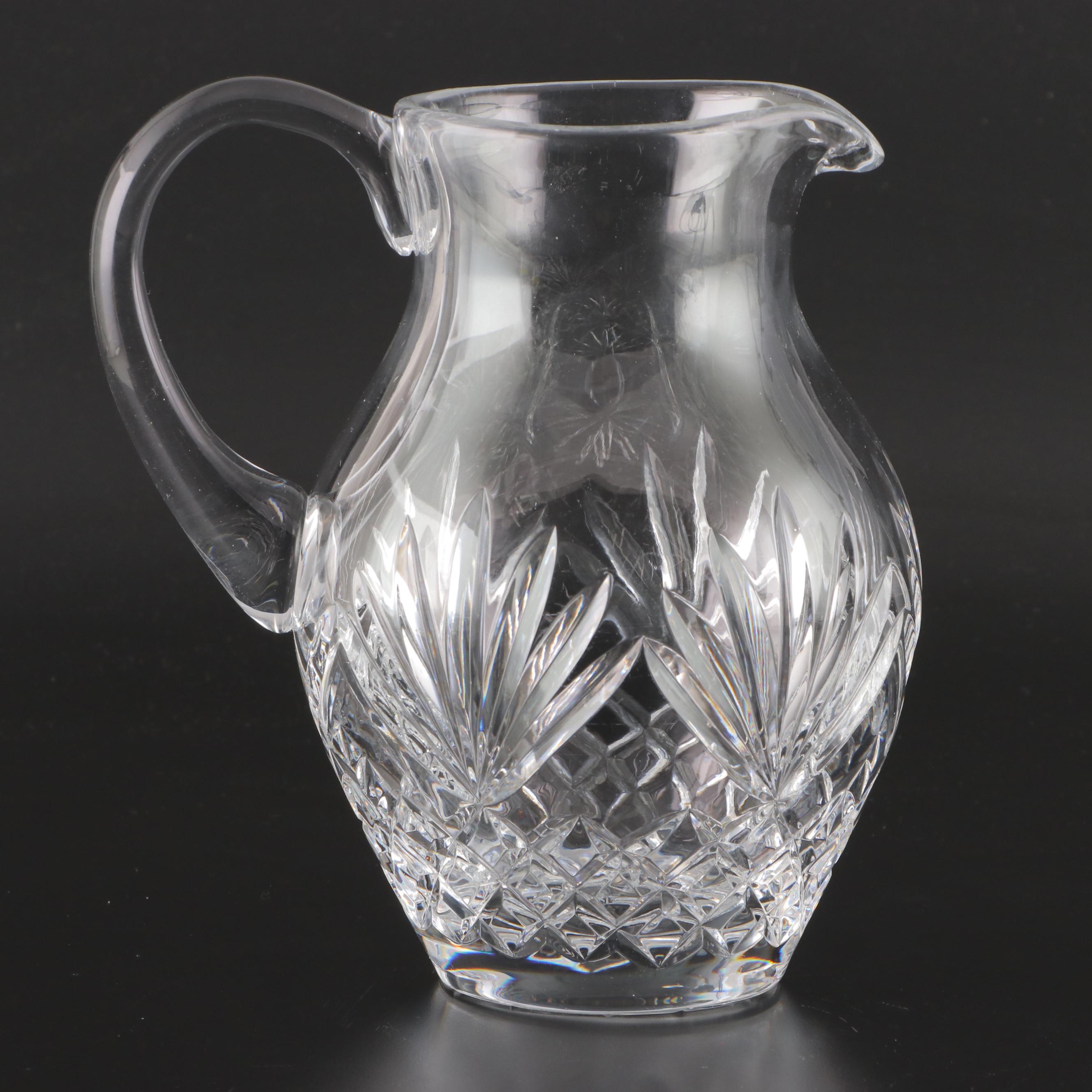 Mikasa Lead Crystal Clock with Pitcher and Biscuit Jar