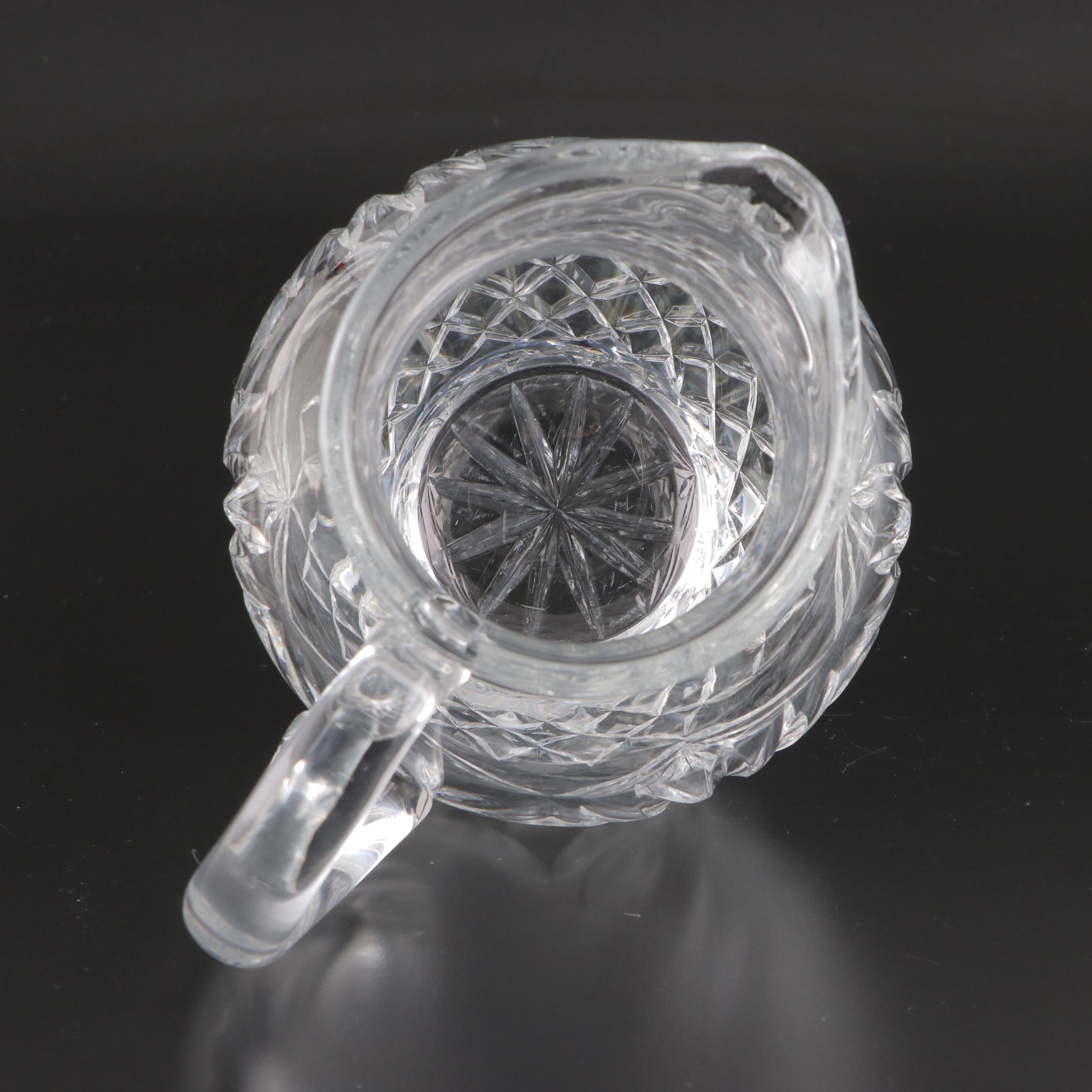 Mikasa Lead Crystal Clock with Pitcher and Biscuit Jar