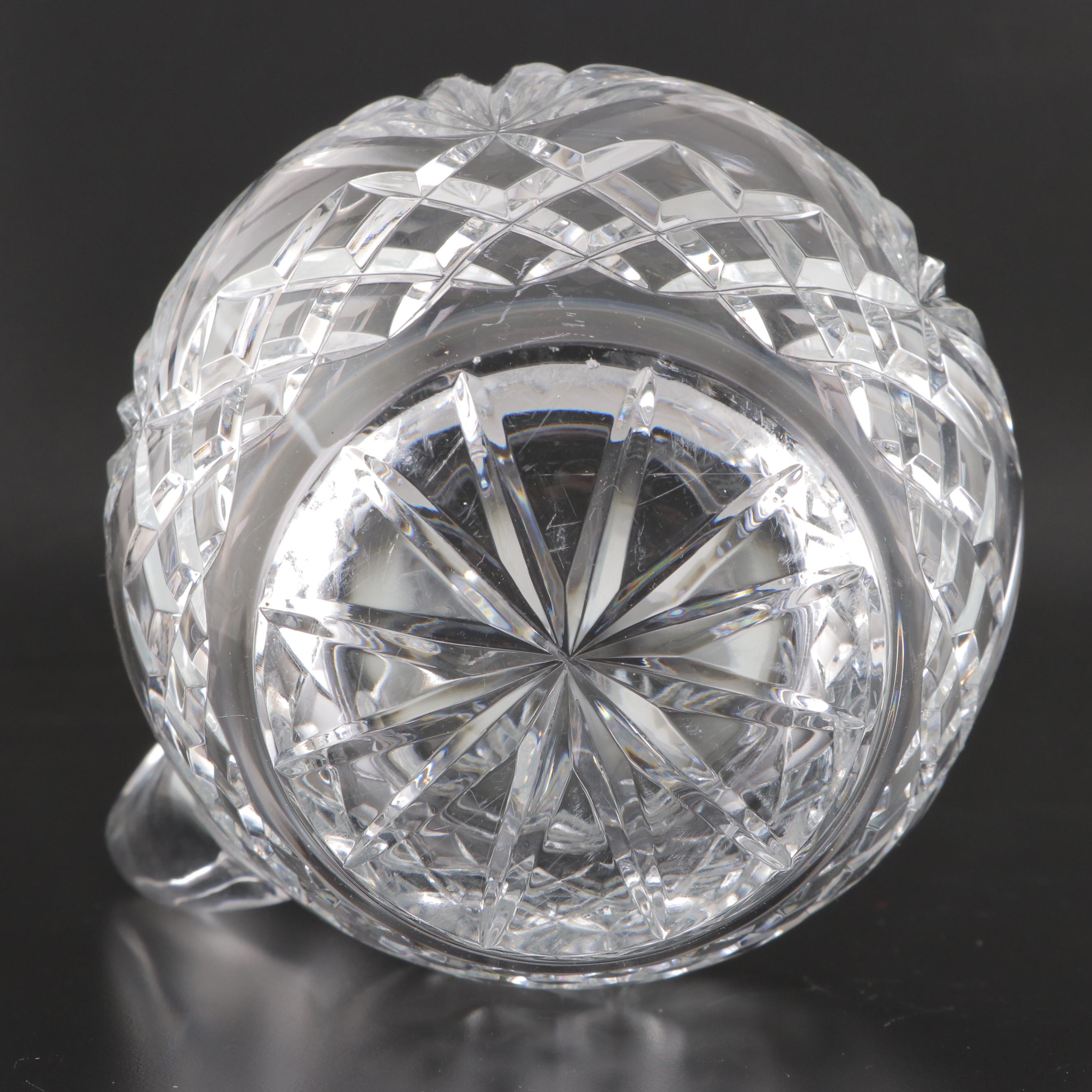 Mikasa Lead Crystal Clock with Pitcher and Biscuit Jar