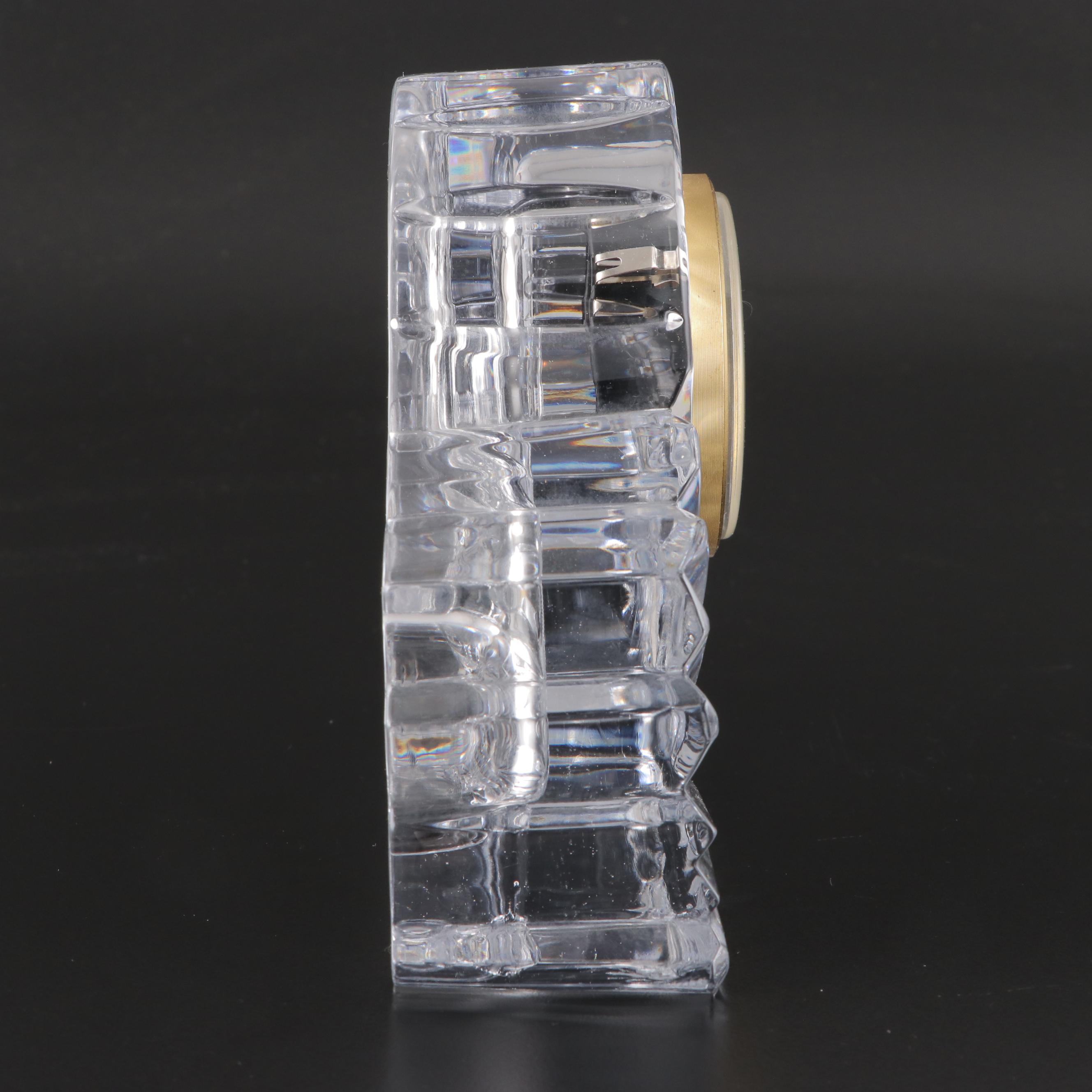 Mikasa Lead Crystal Clock with Pitcher and Biscuit Jar