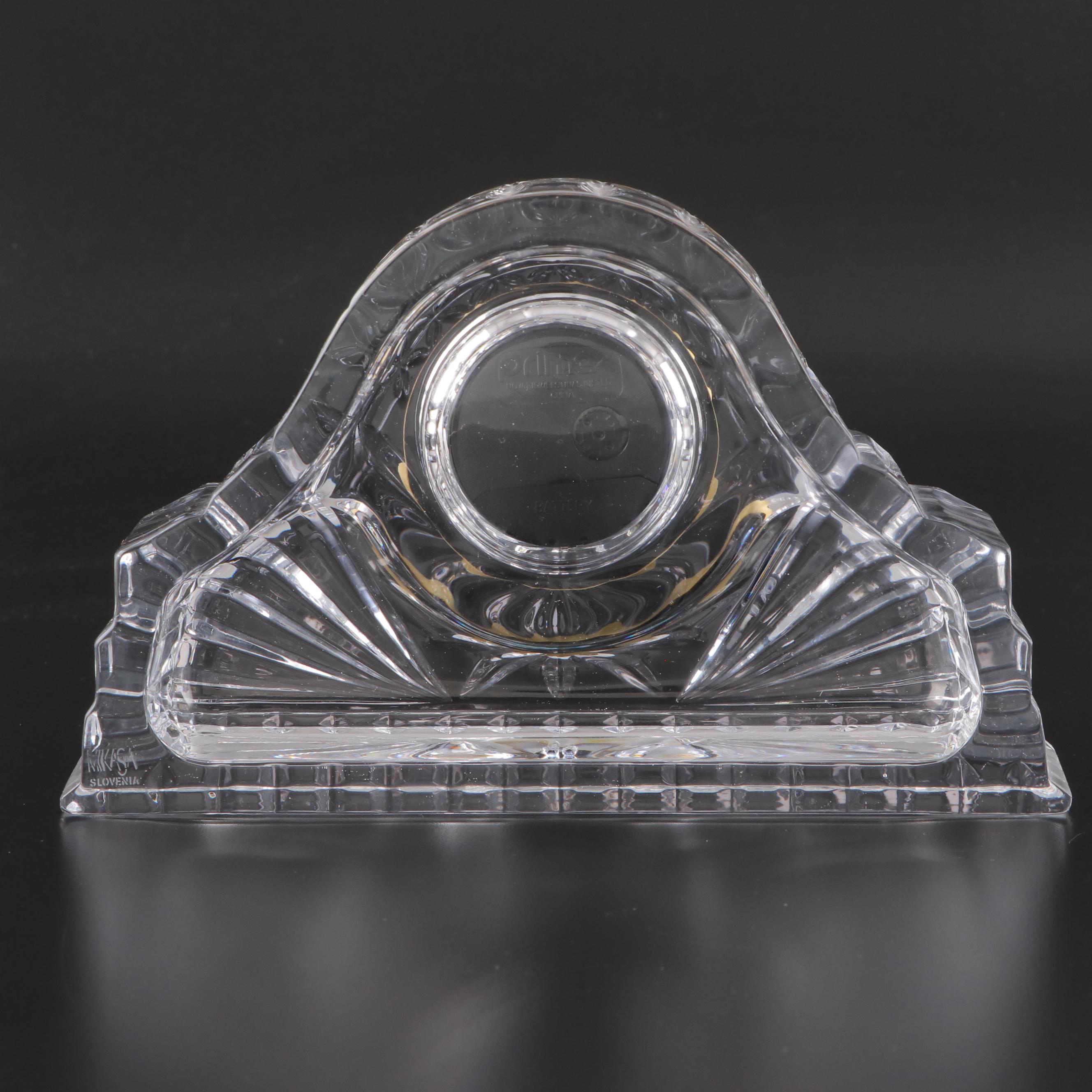 Mikasa Lead Crystal Clock with Pitcher and Biscuit Jar