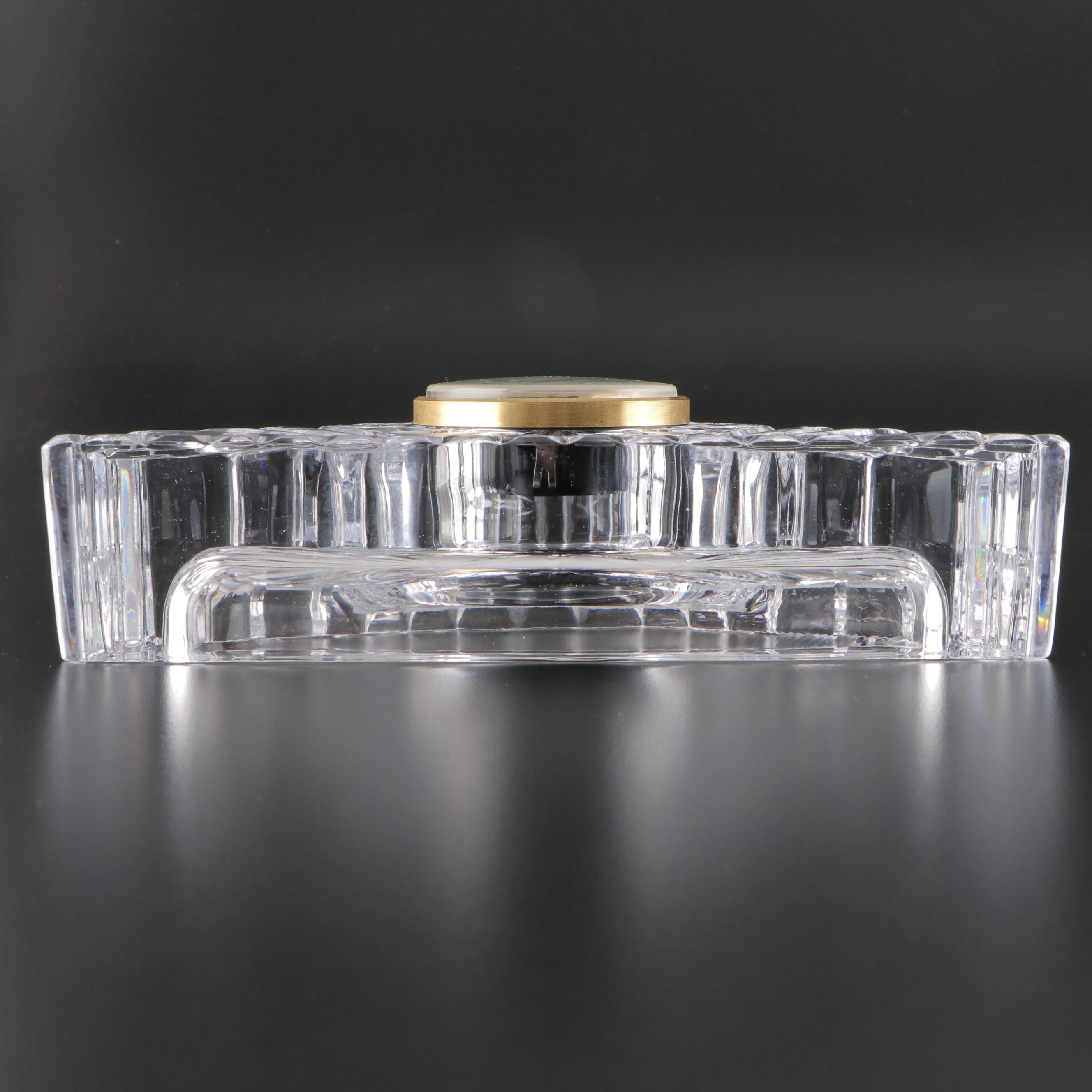 Mikasa Lead Crystal Clock with Pitcher and Biscuit Jar