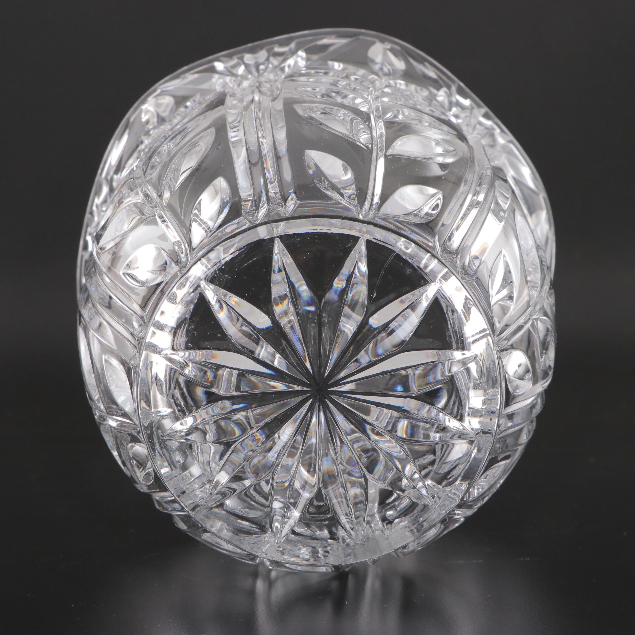 Mikasa Lead Crystal Clock with Pitcher and Biscuit Jar