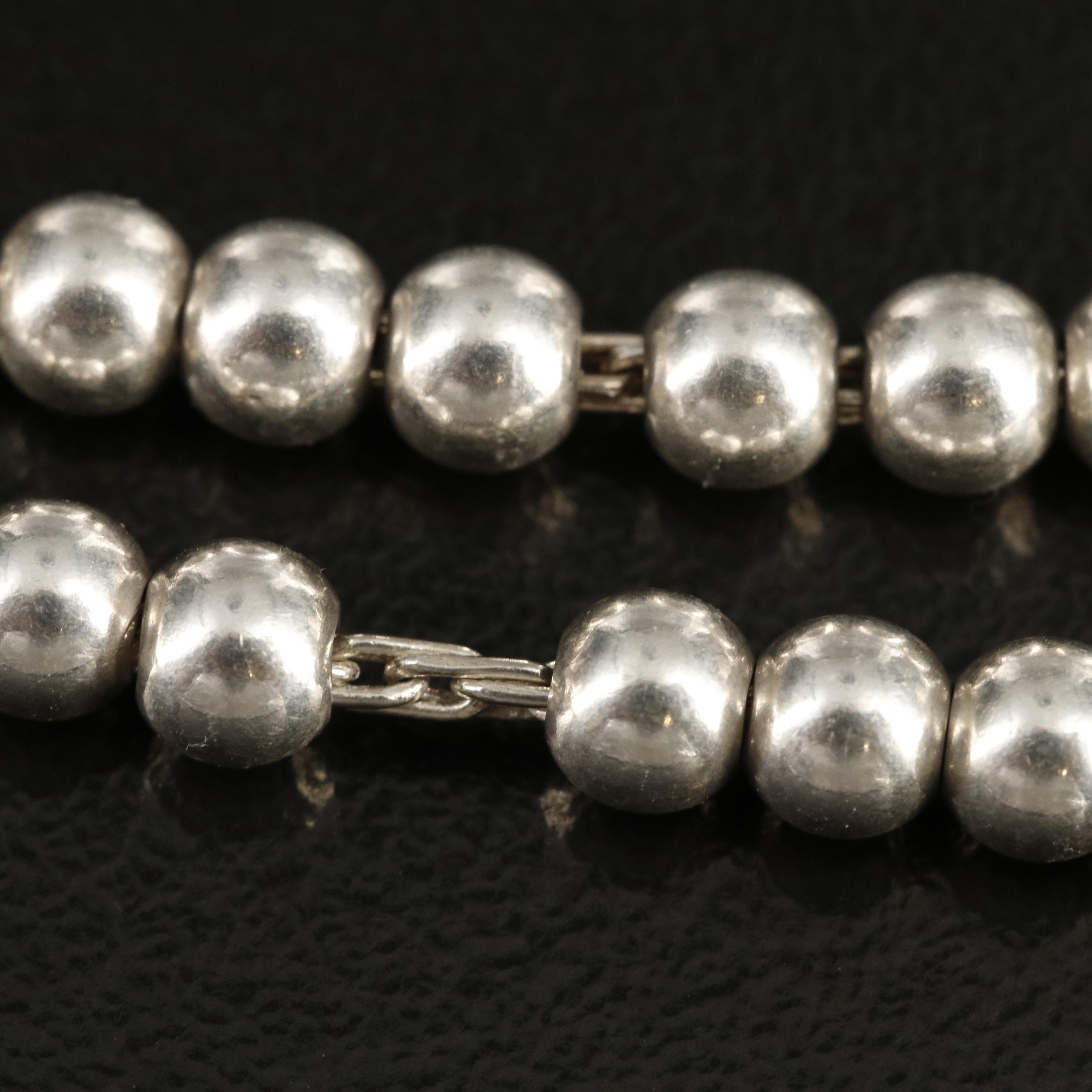 Tiffany & Co. Sterling "Return to Tiffany" Mini Enamel Heart Tag Bead Bracelet