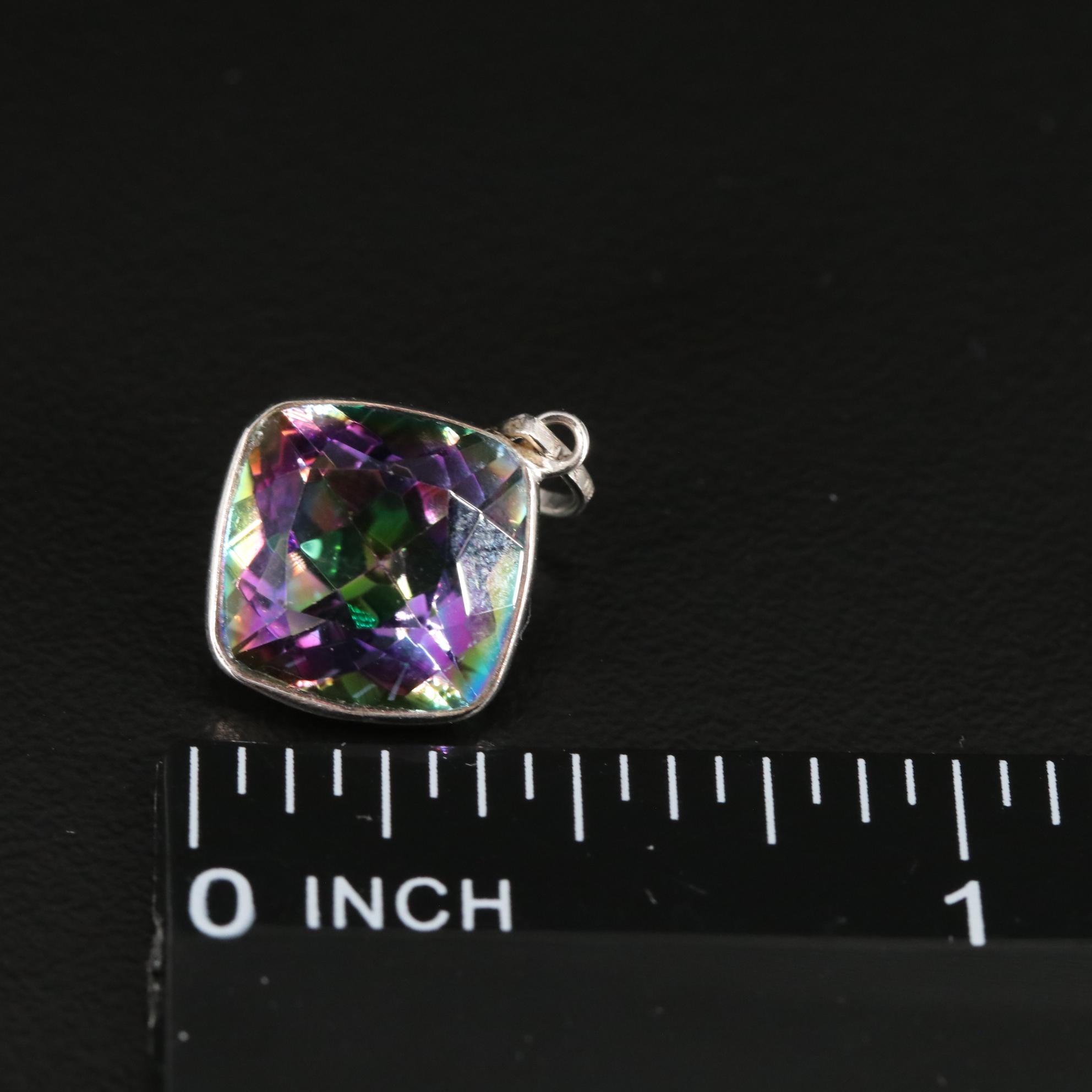 14K Mystic Quartz Pendant