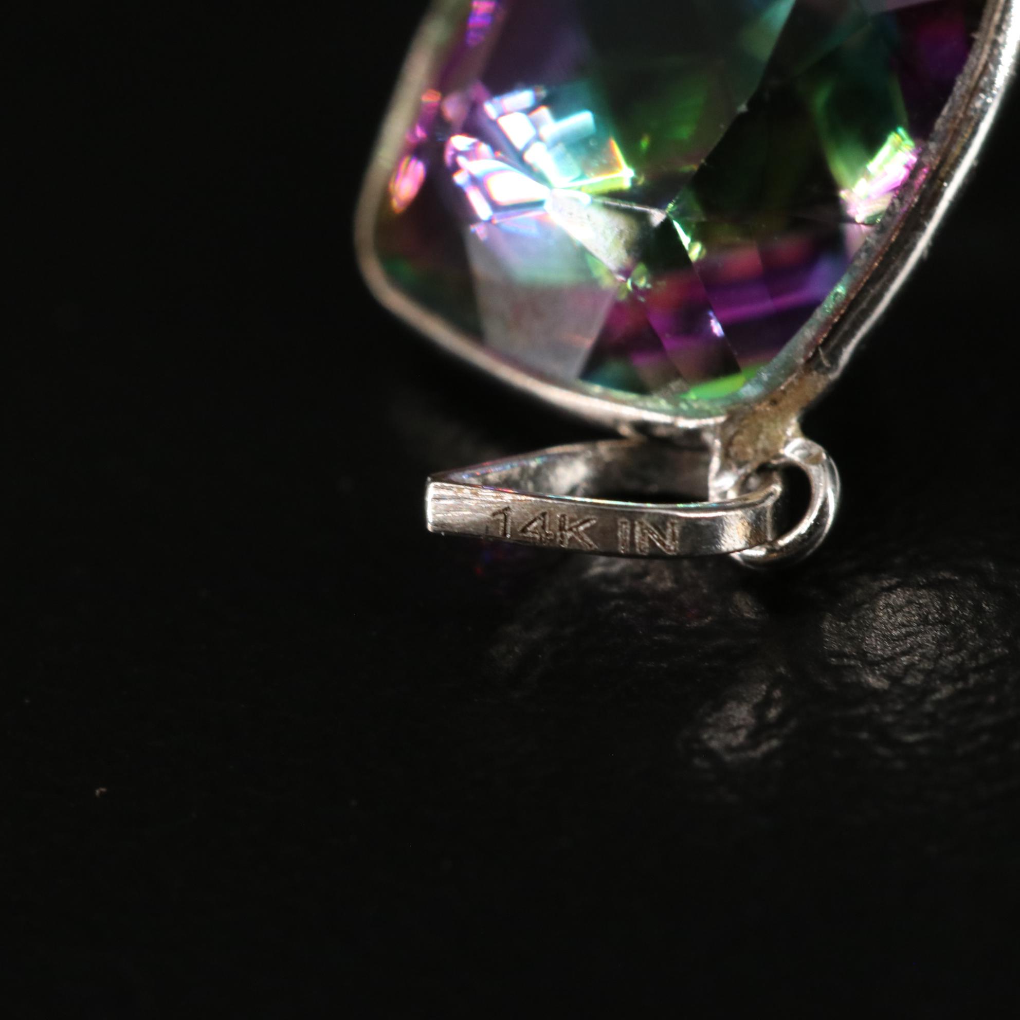 14K Mystic Quartz Pendant