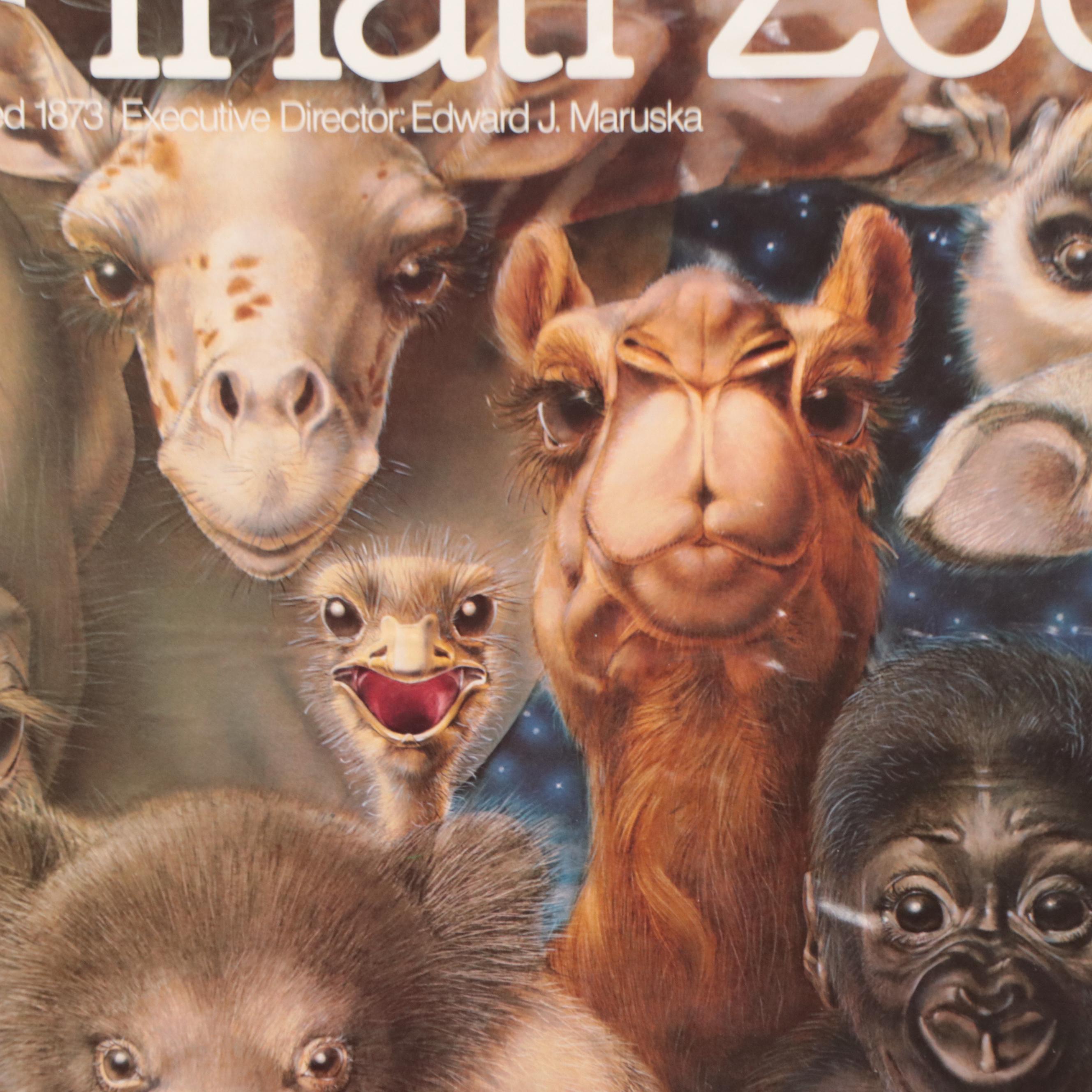 Cincinnati Zoo Offset Lithograph Poster After Lou Specker "New Ones," 1983