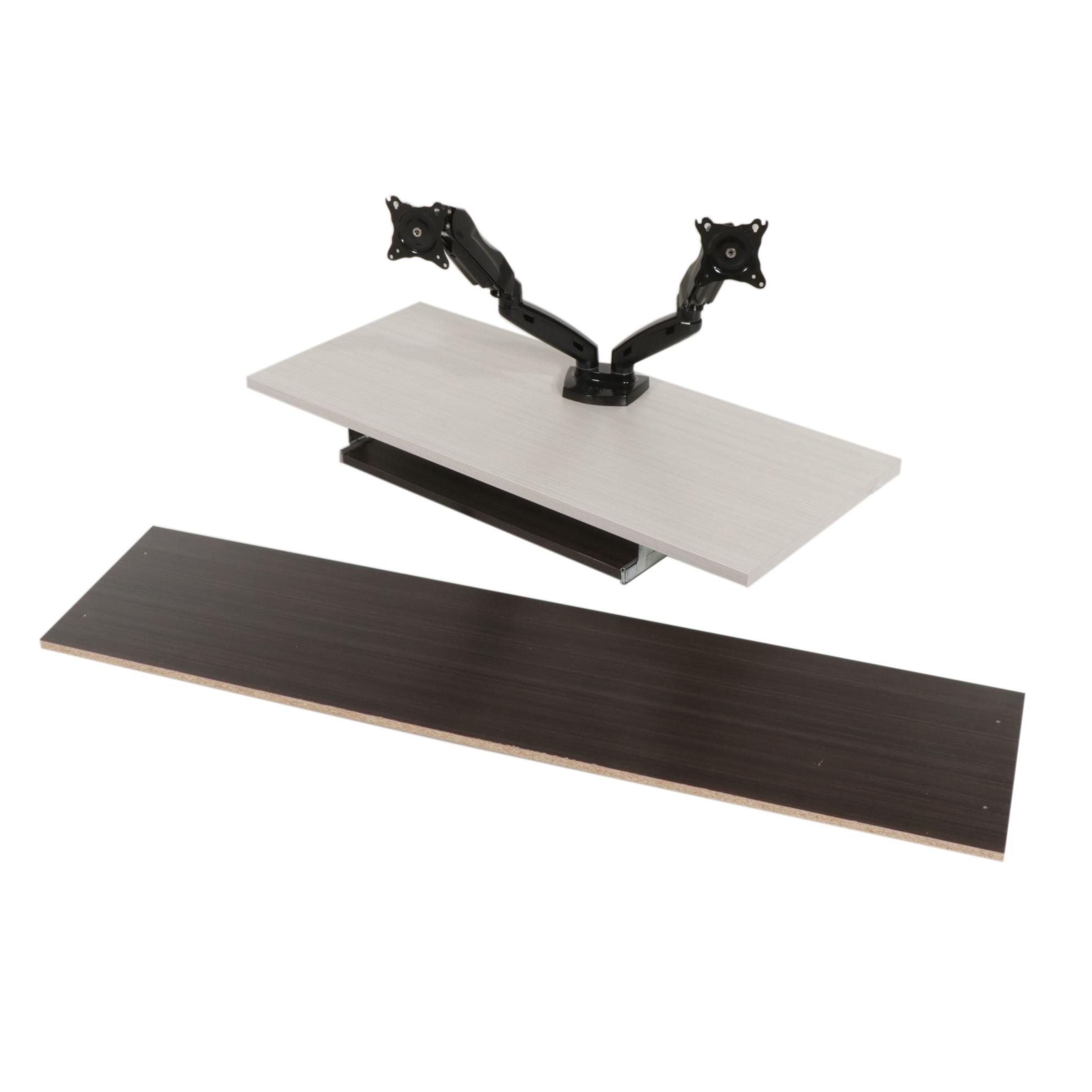 Bestar "Ridgeley" Wood-Grained U-Shaped Desk with Hutch and Two Chairs