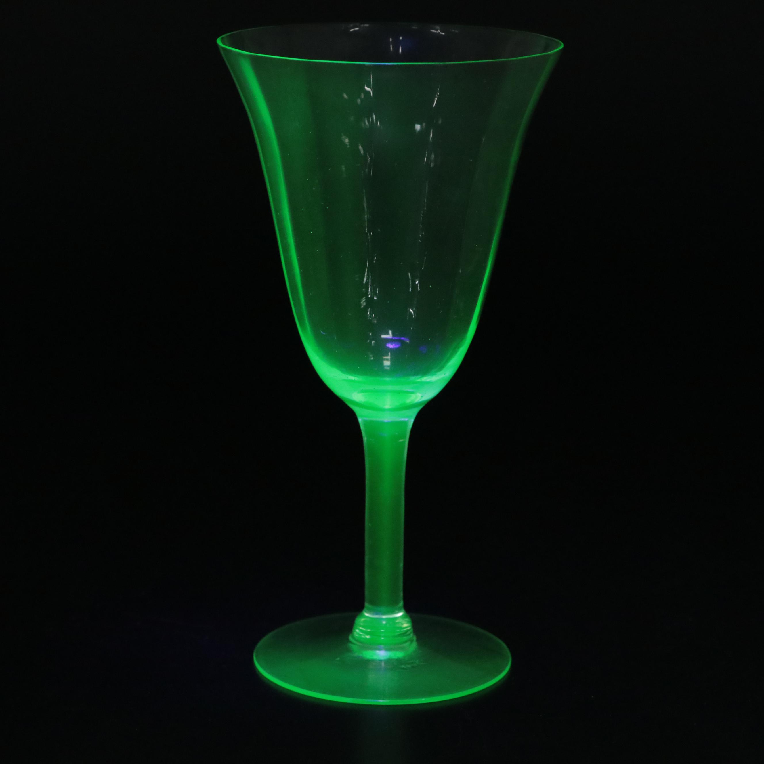 Variety of Heisey and Other Green Glass Serve Ware