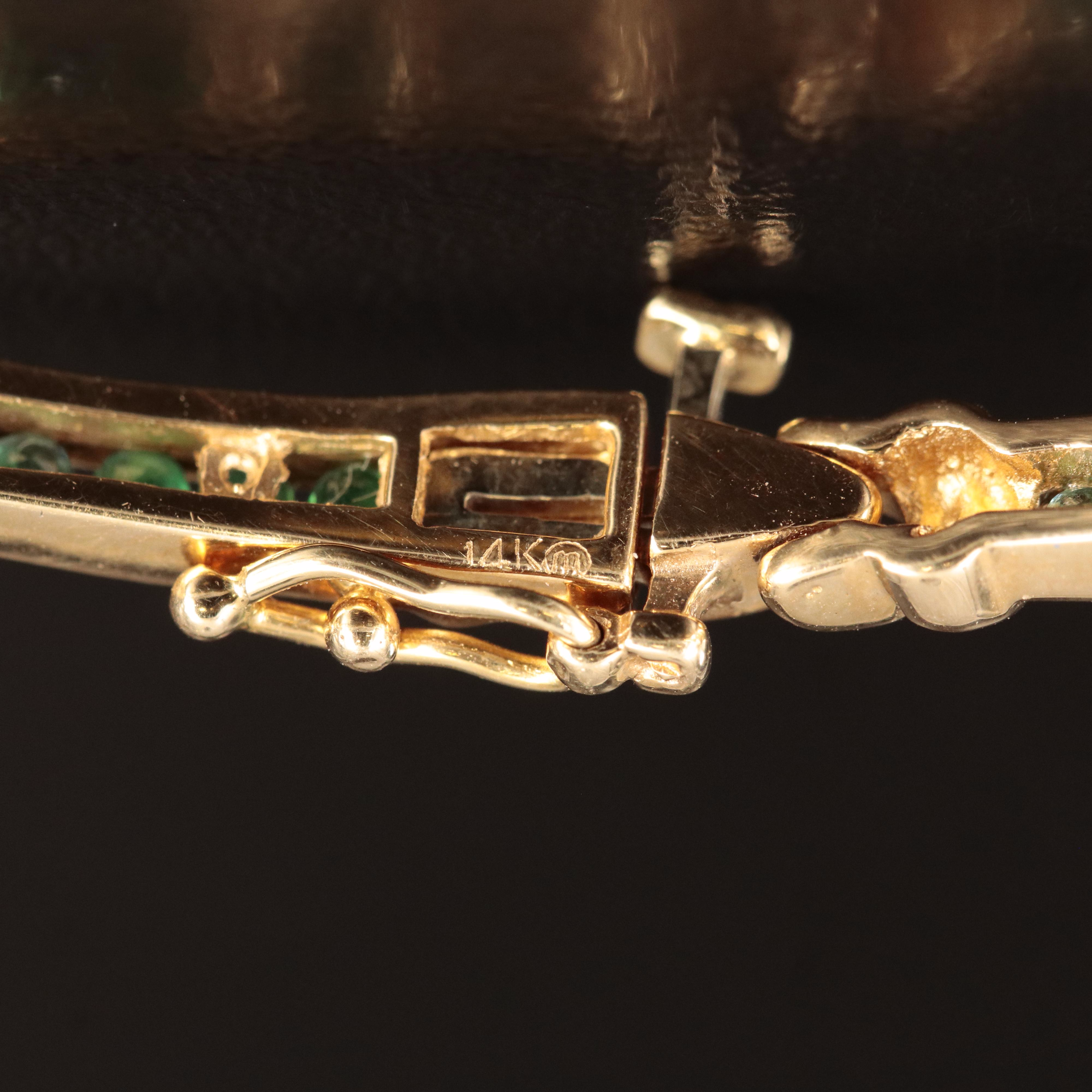 14K Emerald Channel Set Bracelet