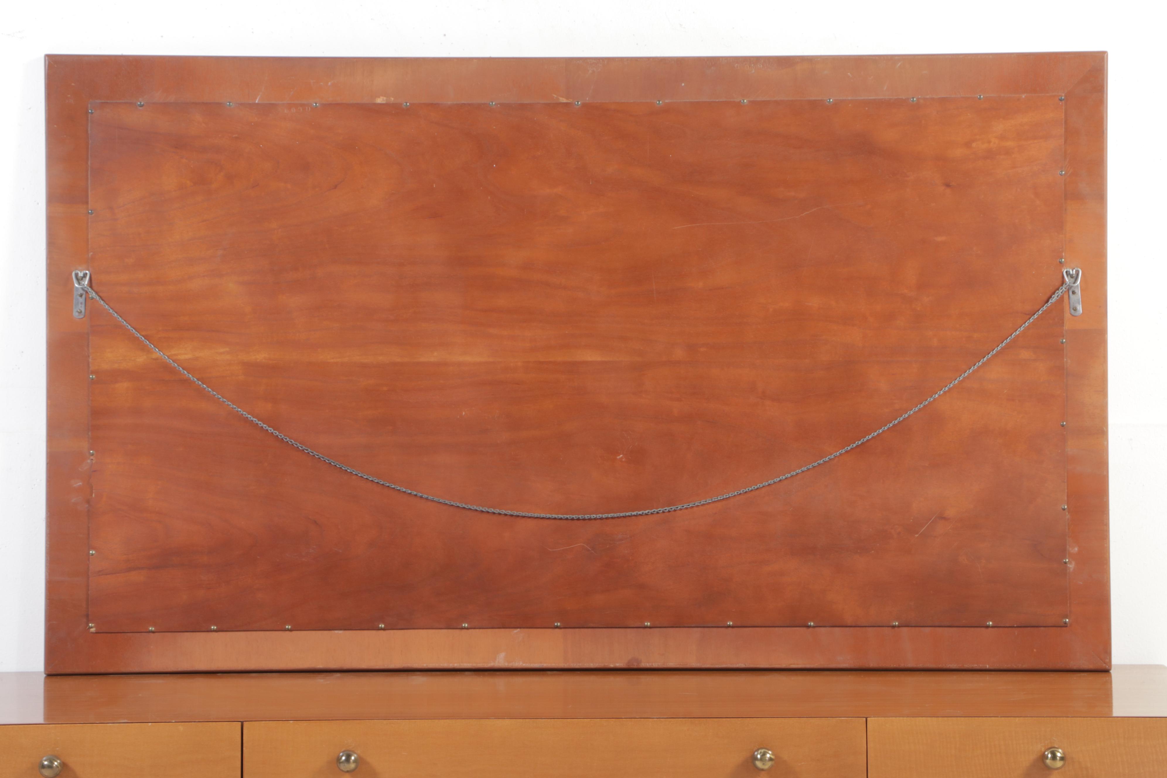 Romweber Empire Style Mahogany, Maple, and Burlwood Thirteen-Drawer Dresser