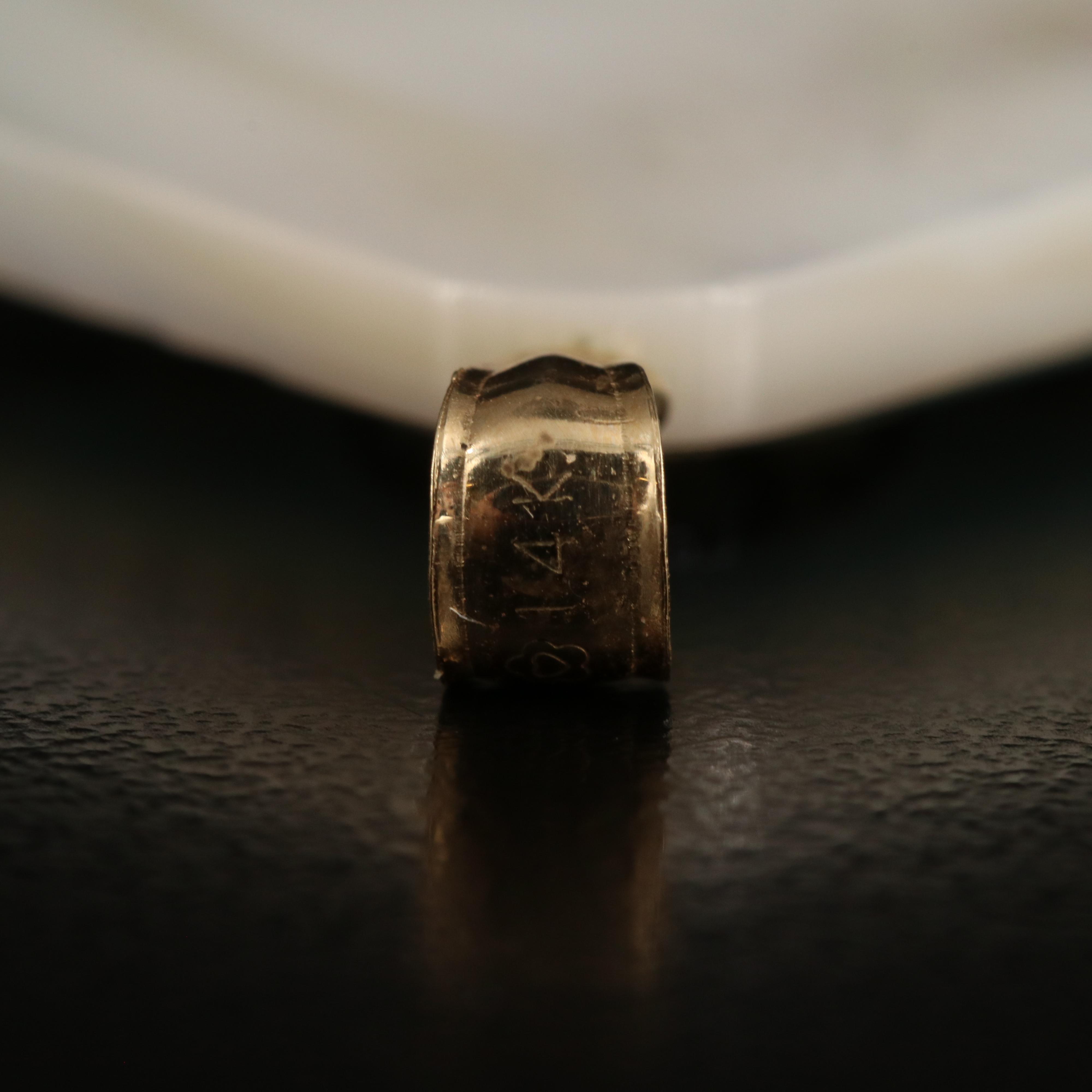 14K Fleur-de-Lis Overlay Mother-of-Pearl Pendant