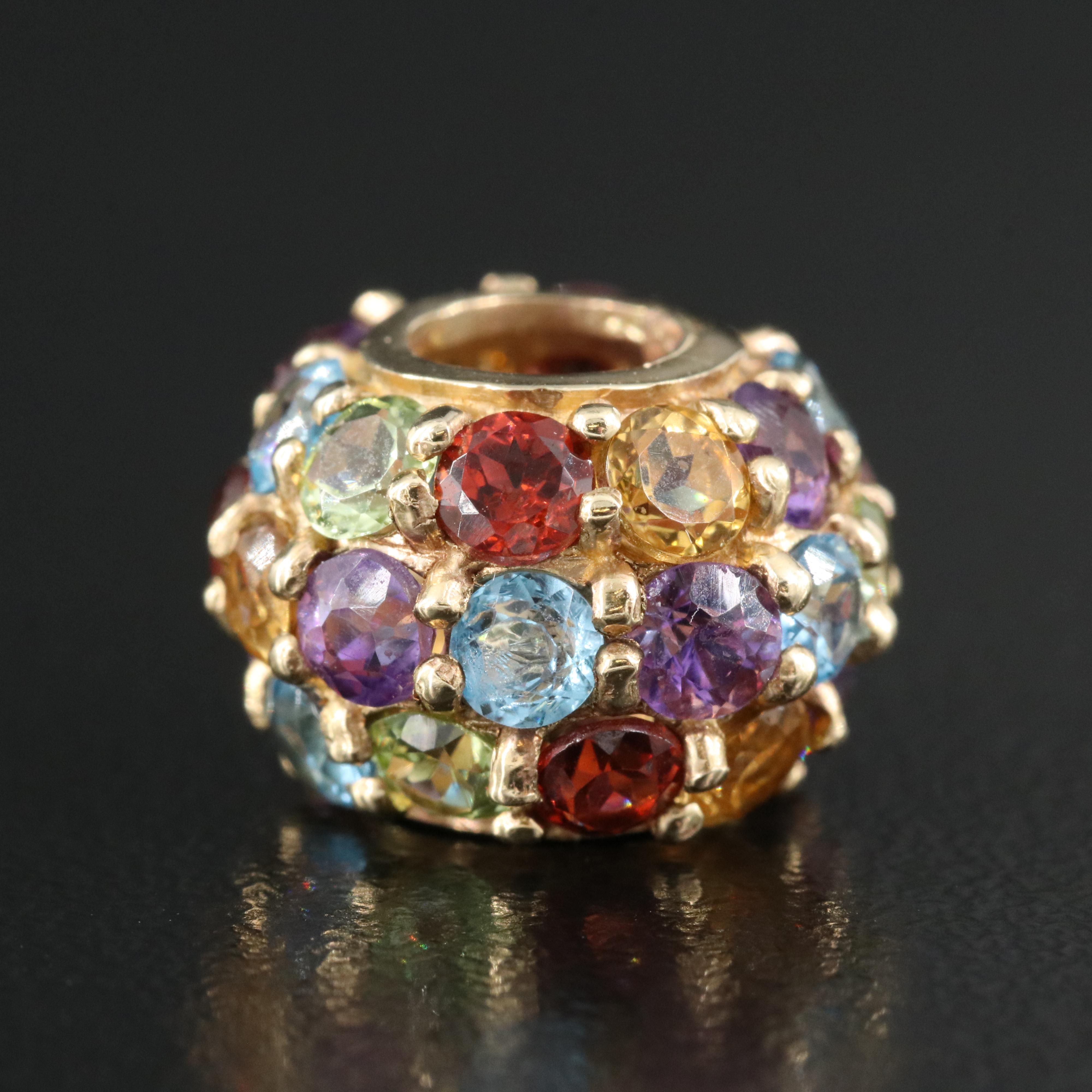 10K Garnet, Topaz, Amethyst, Citrine and Peridot Bead