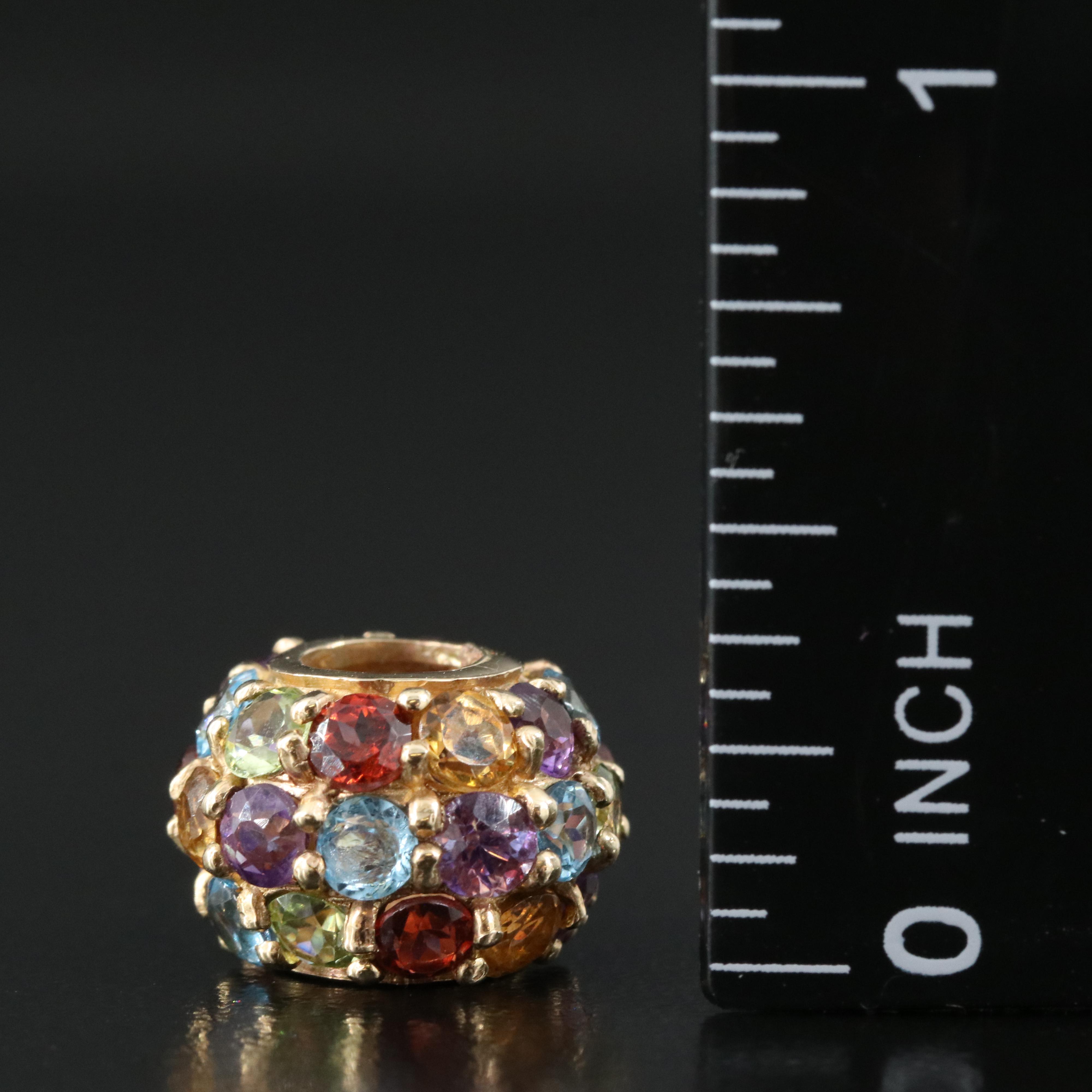 10K Garnet, Topaz, Amethyst, Citrine and Peridot Bead
