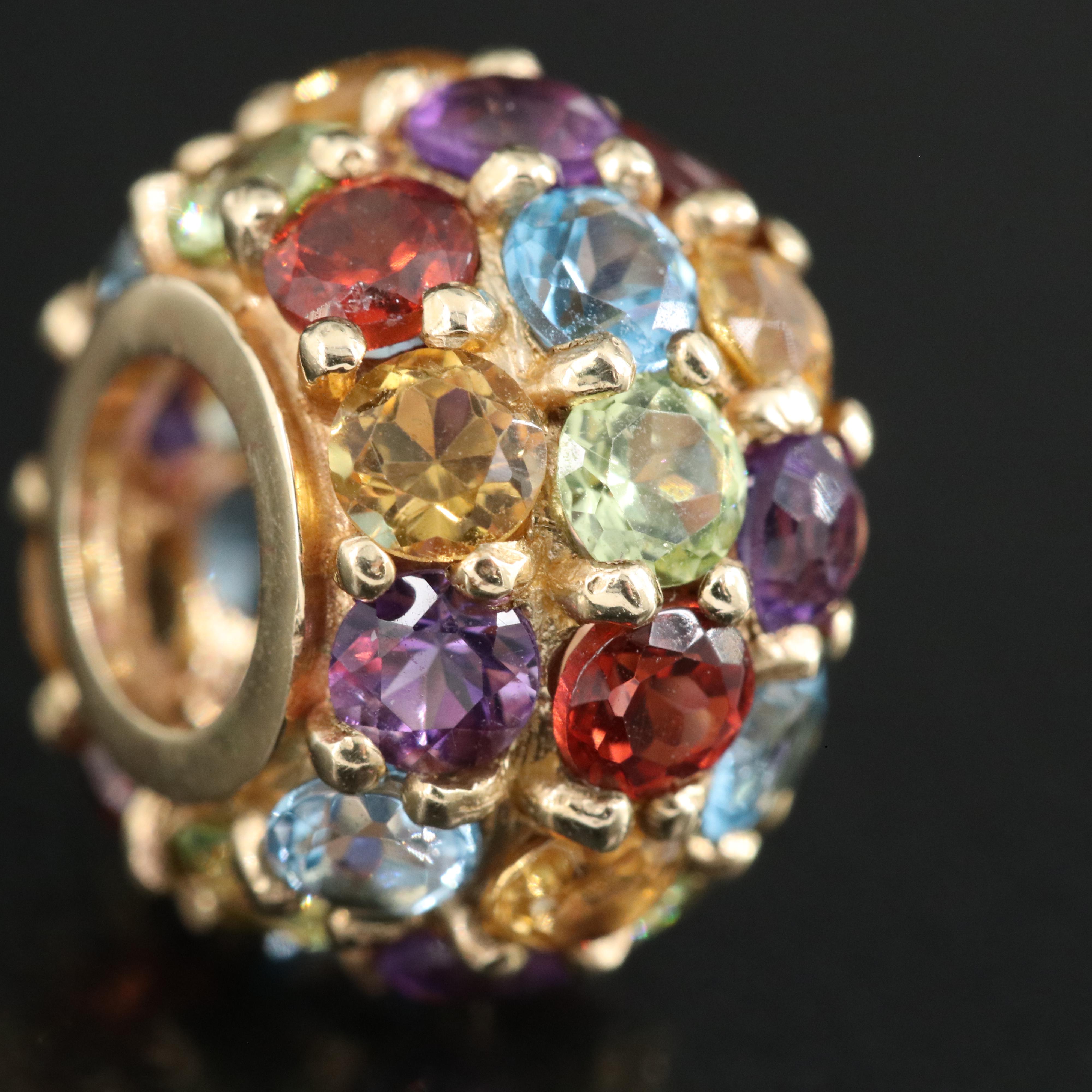10K Garnet, Topaz, Amethyst, Citrine and Peridot Bead