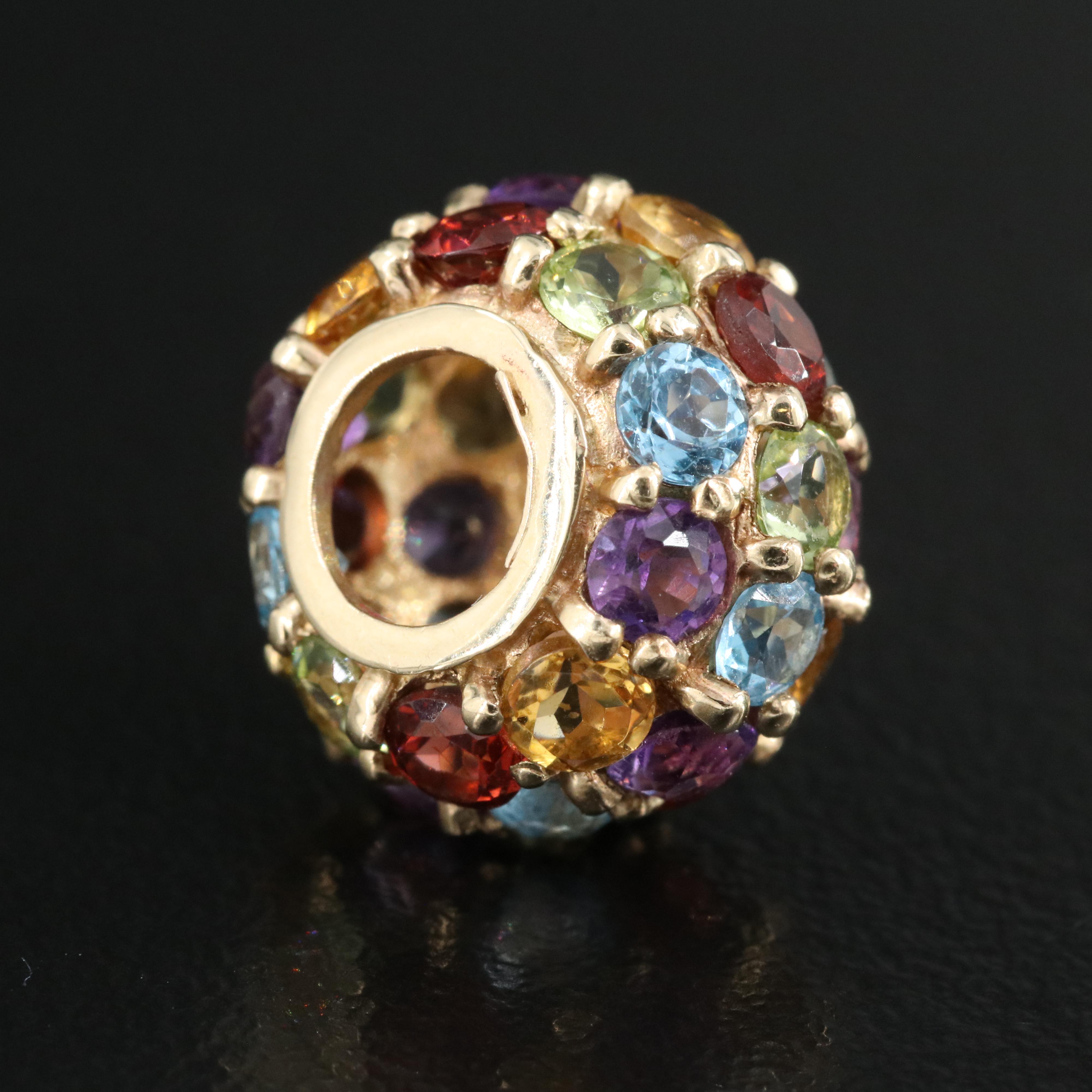 10K Garnet, Topaz, Amethyst, Citrine and Peridot Bead