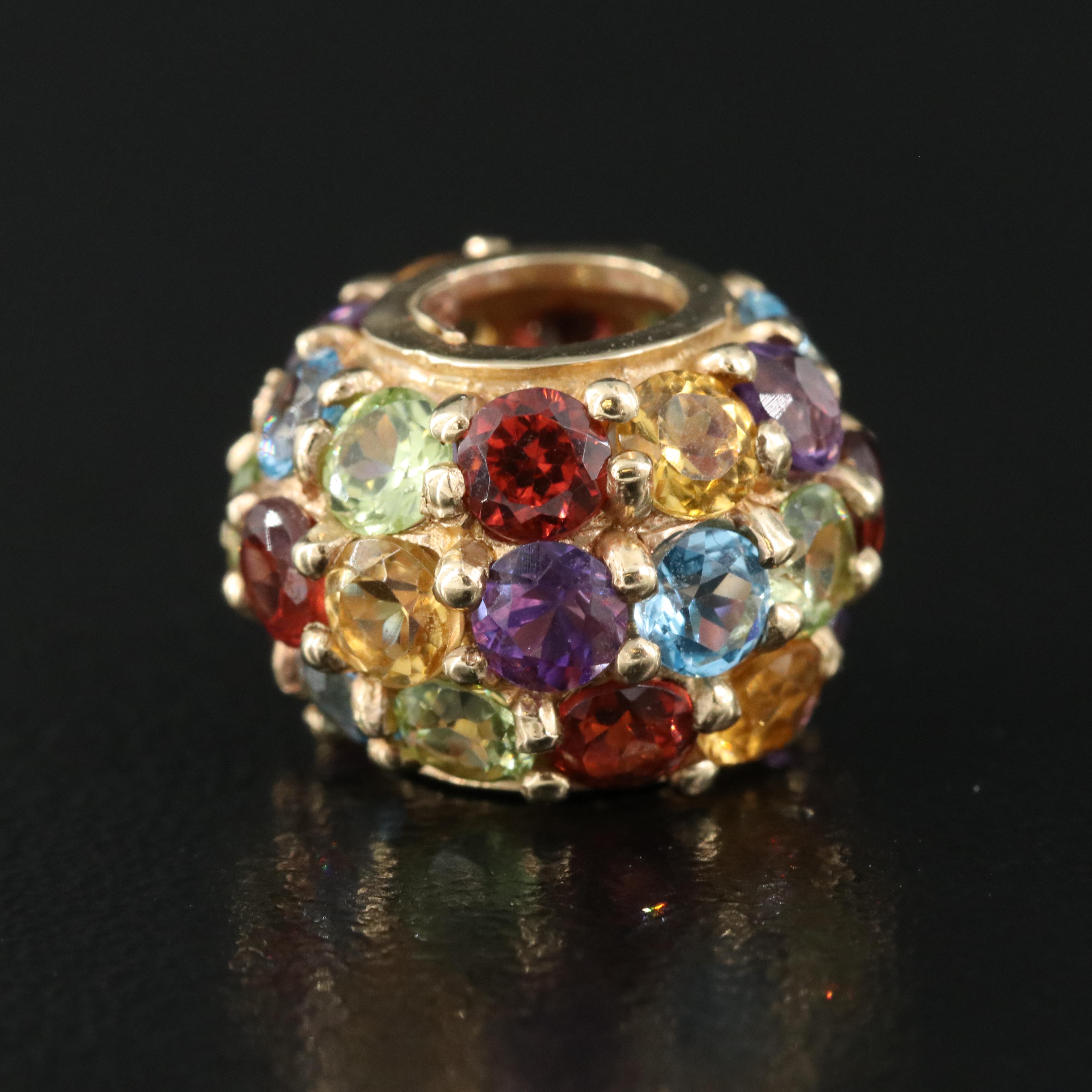 10K Garnet, Topaz, Amethyst, Citrine and Peridot Bead