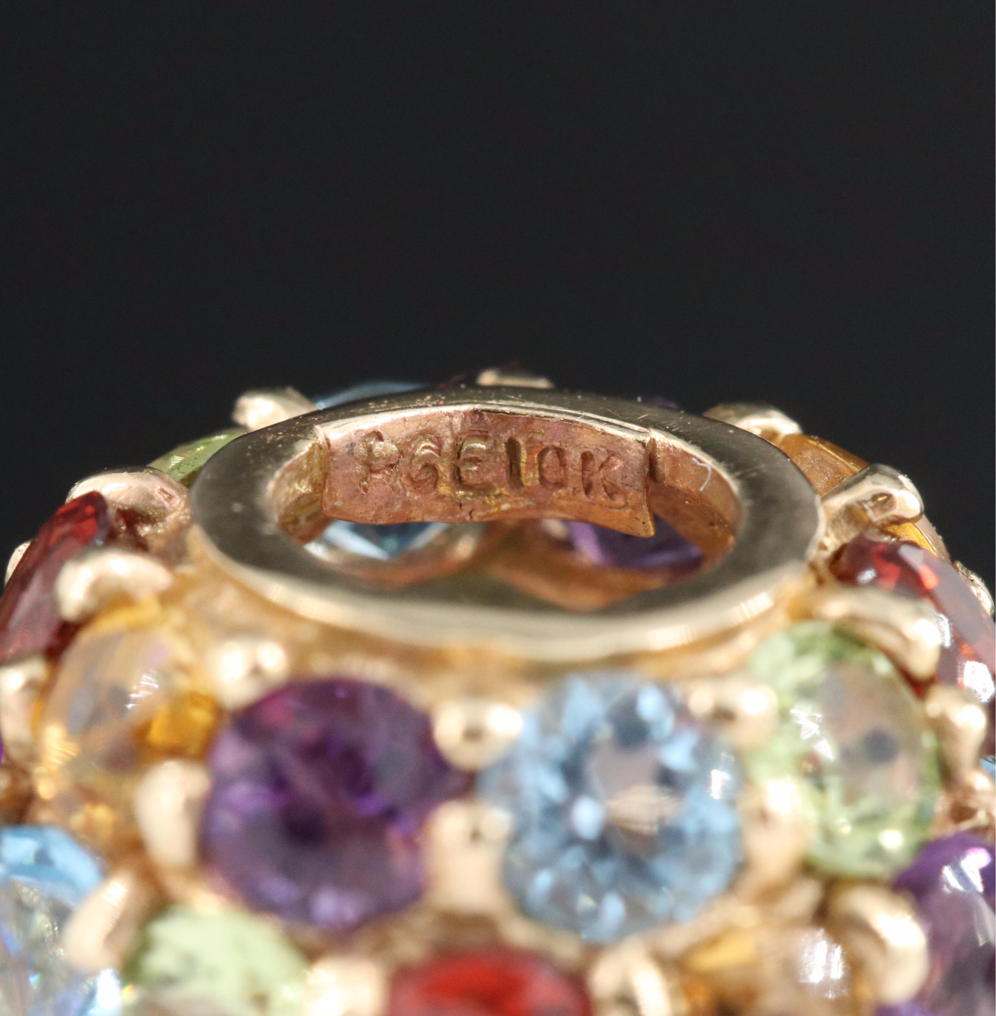 10K Garnet, Topaz, Amethyst, Citrine and Peridot Bead