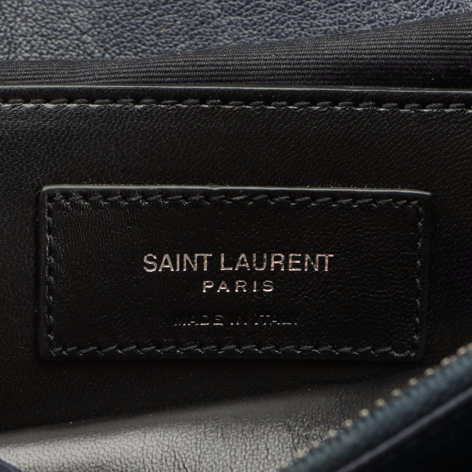 Saint Laurent Large Classic Monogram College Bag in Chevron Matelessé Leather