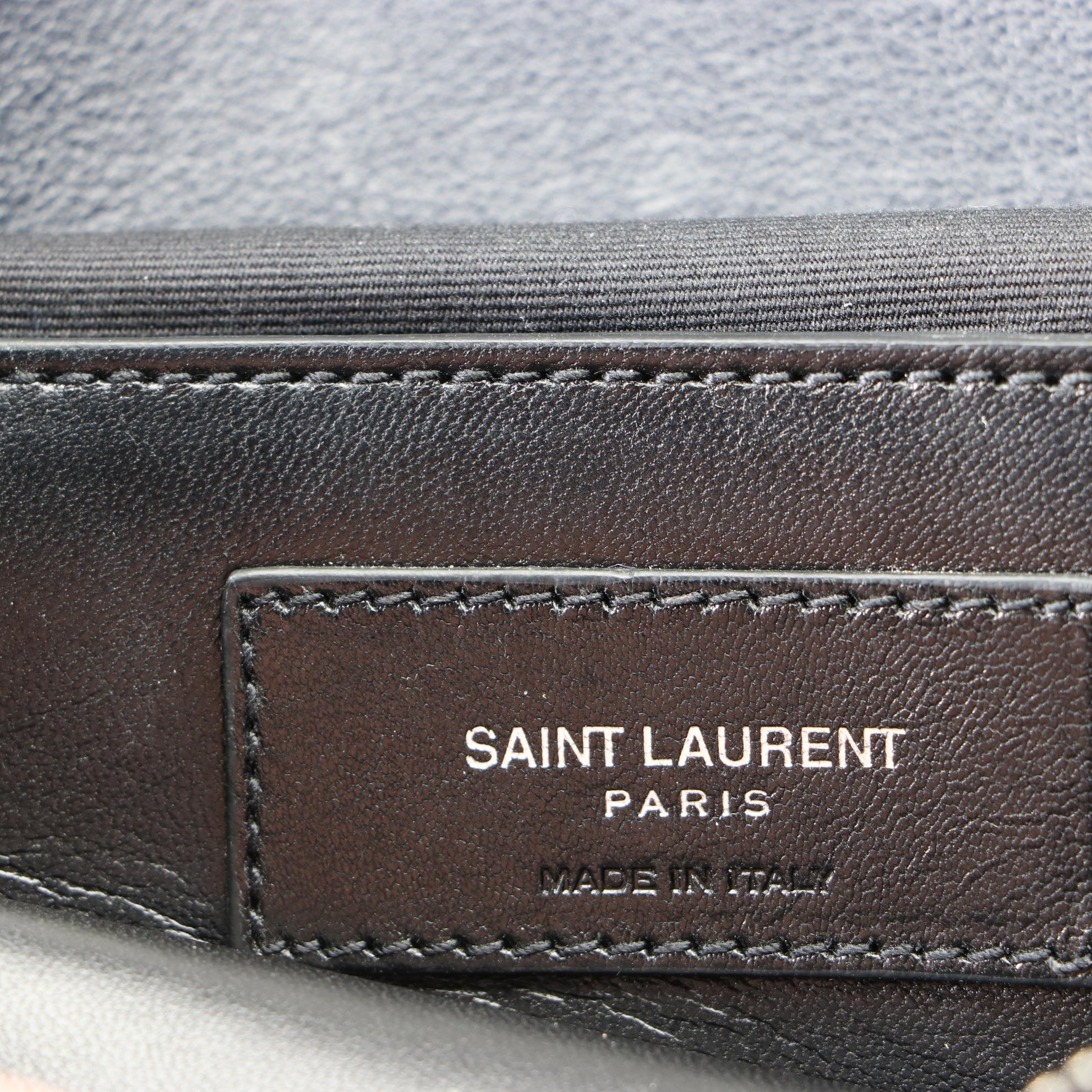 Saint Laurent Large Classic Monogram College Bag in Chevron Matelessé Leather