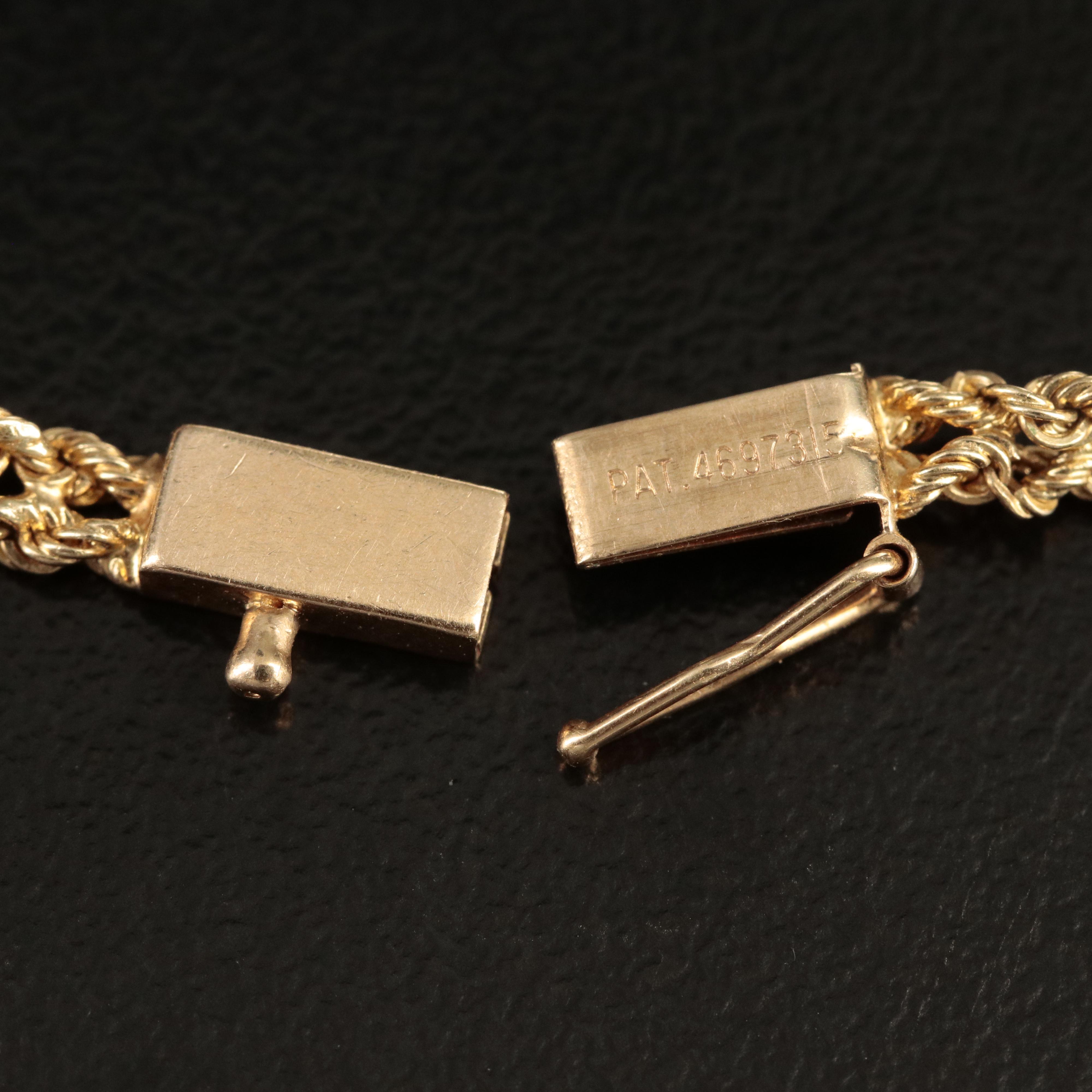 14K 0.10 CTW Diamond on Double Row Rope Chain Bracelet