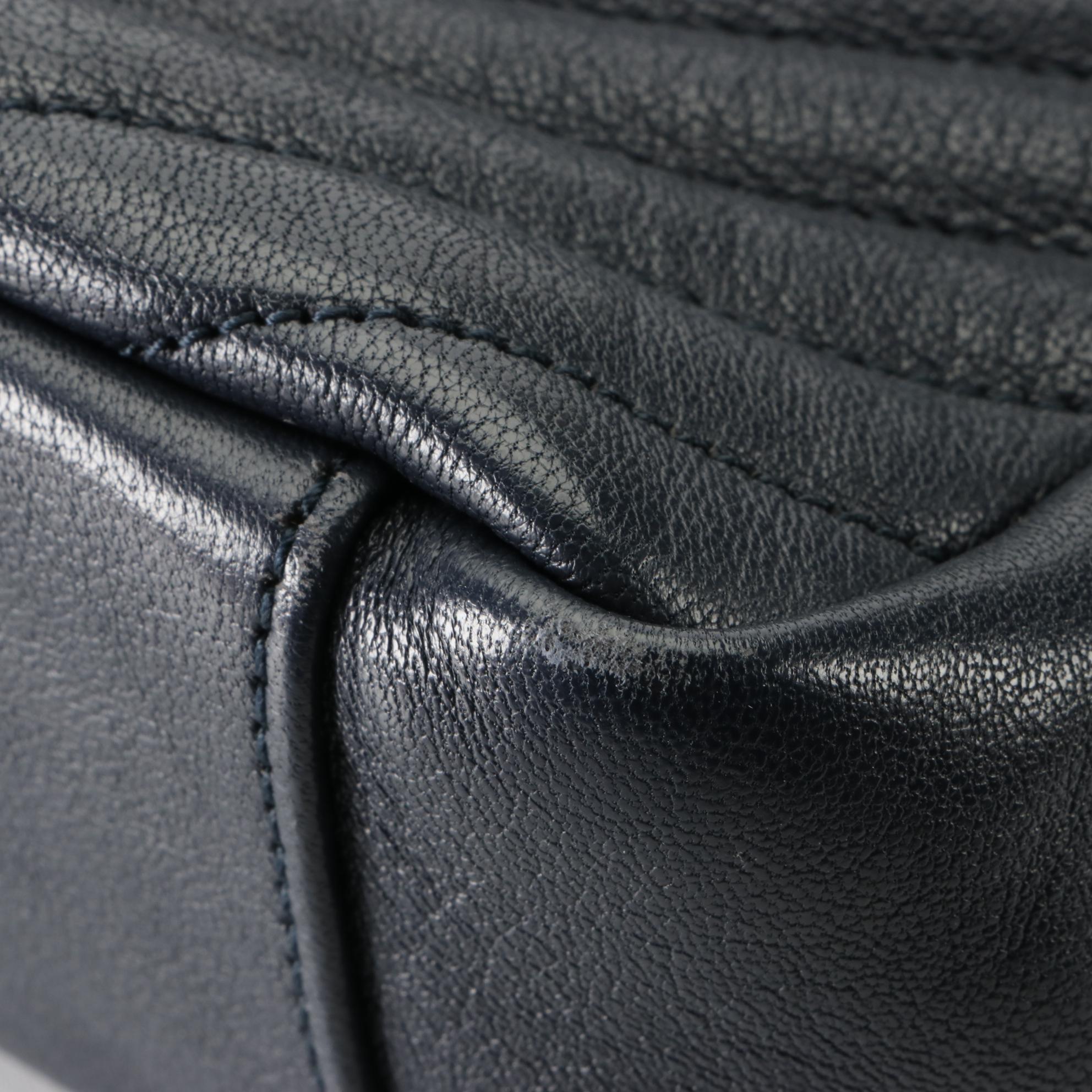 Saint Laurent Large Classic Monogram College Bag in Chevron Matelessé Leather