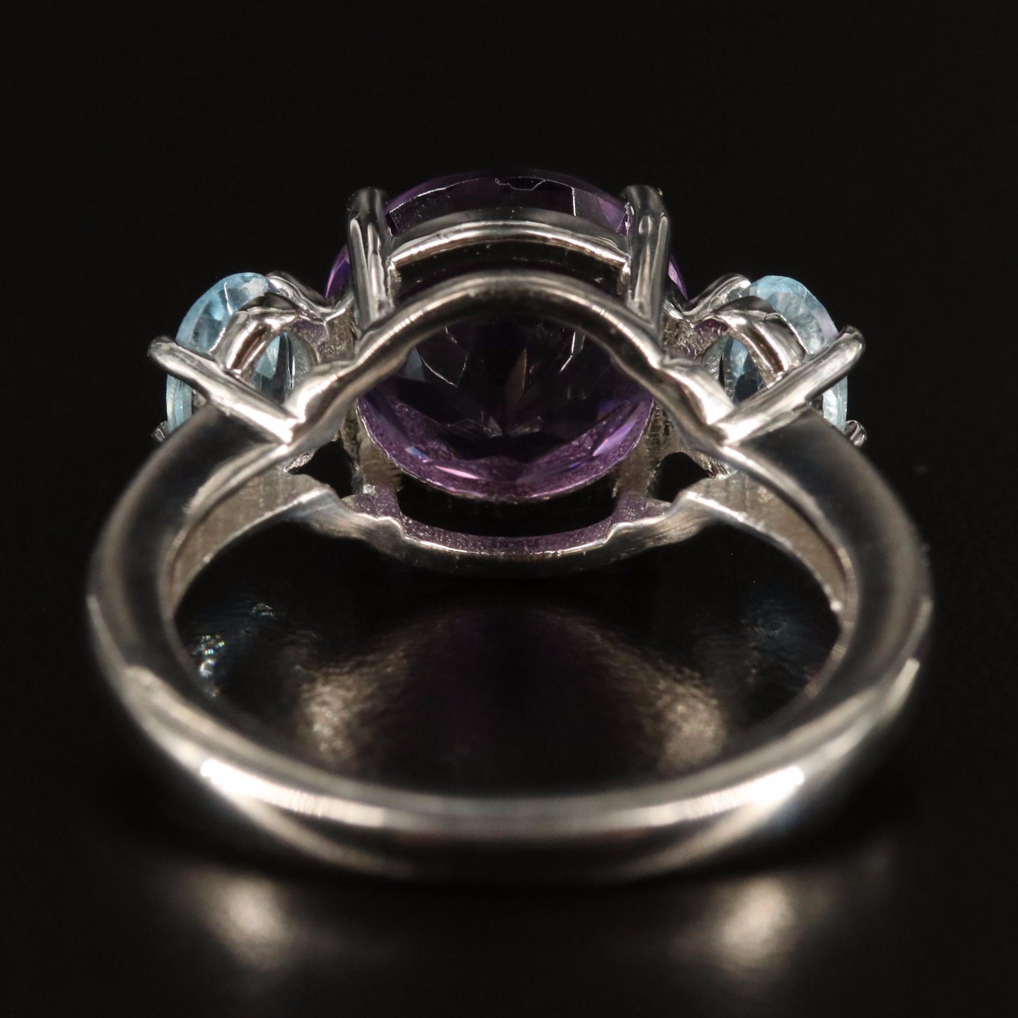 Sterling Amethyst and Blue Topaz Ring