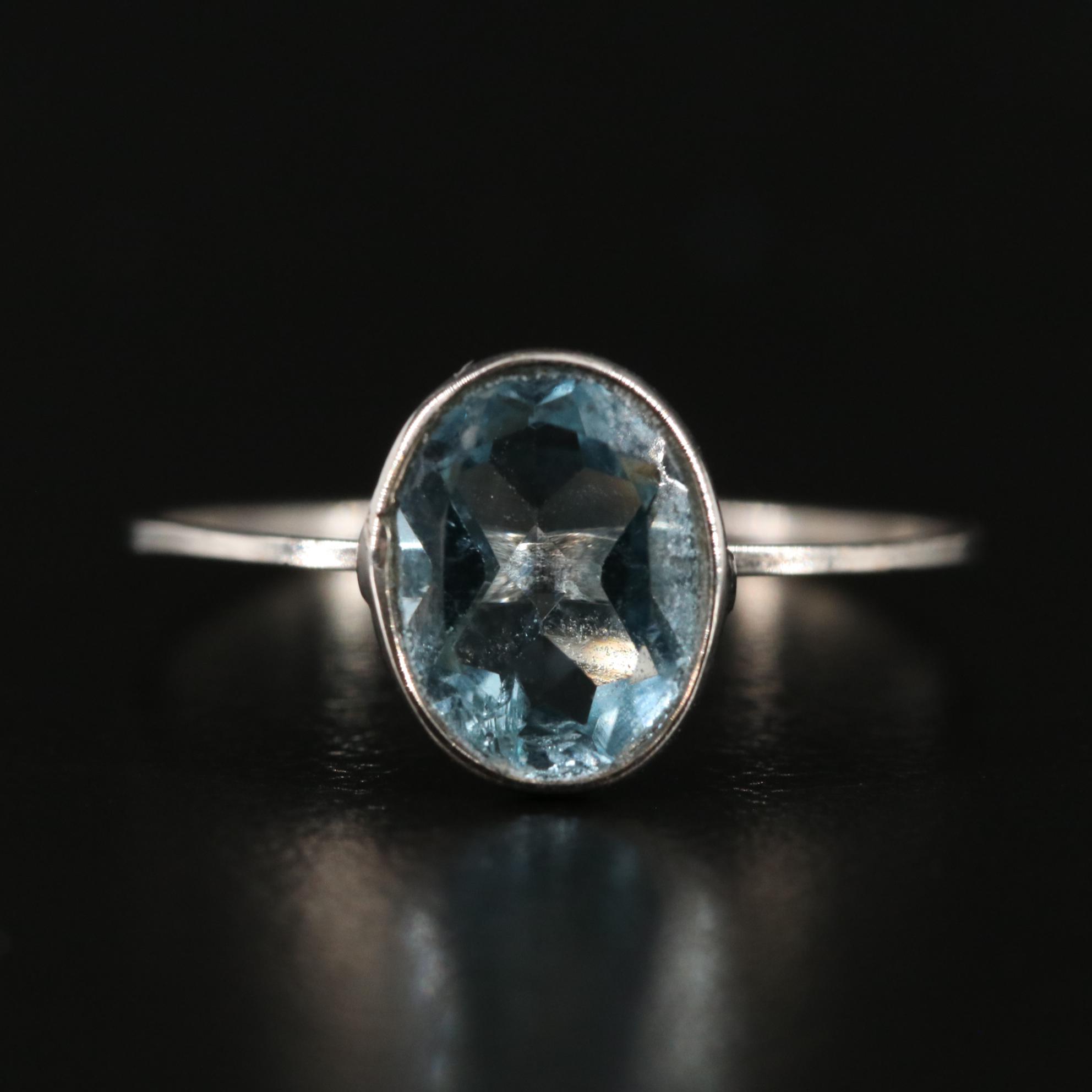 14K Blue Topaz Ring