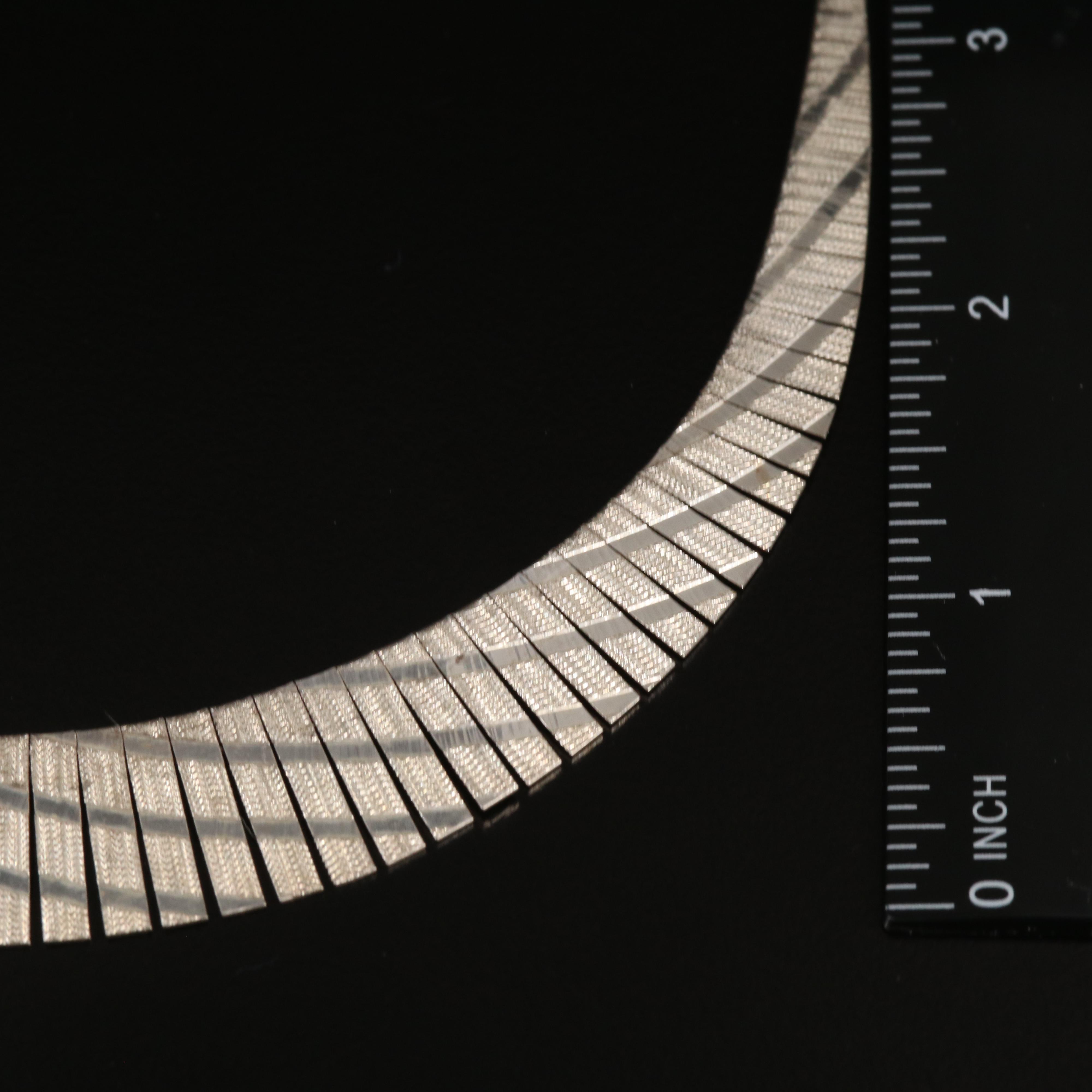 Italian Sterling Graduated Omega Necklace