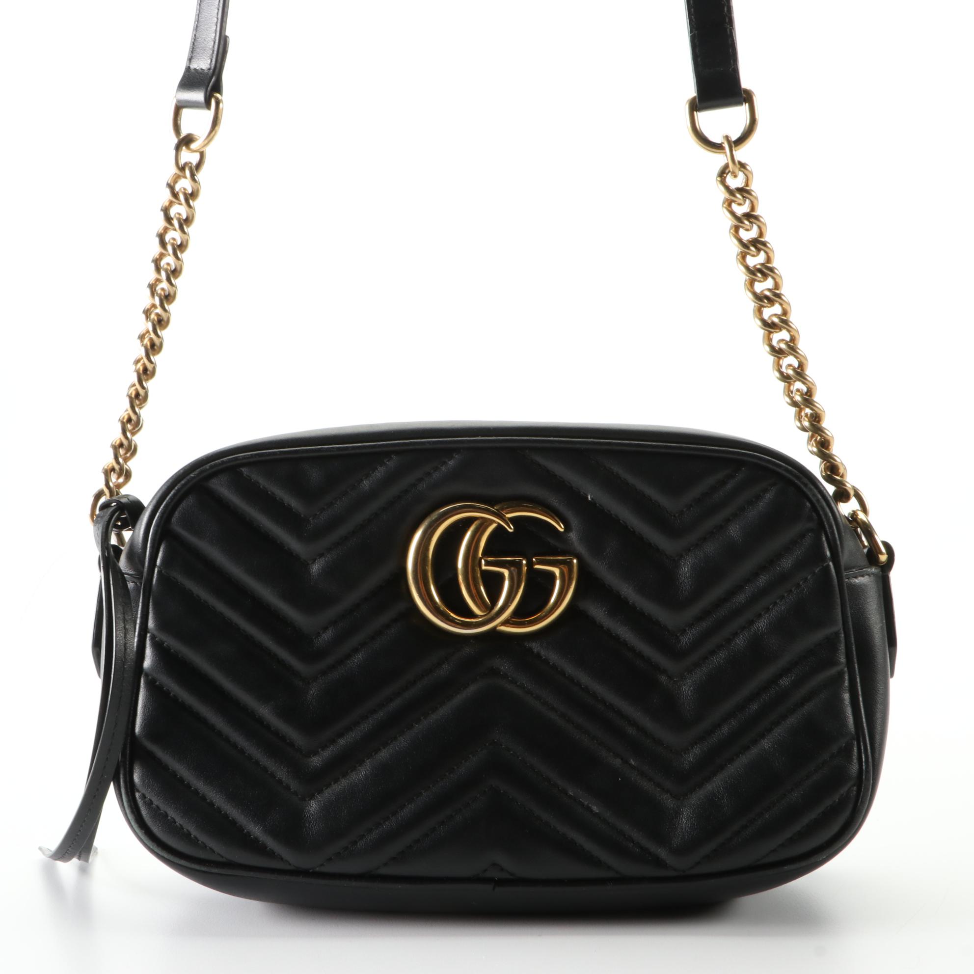Gucci GG Marmont Shoulder Bag in Chevron Matelessé Leather