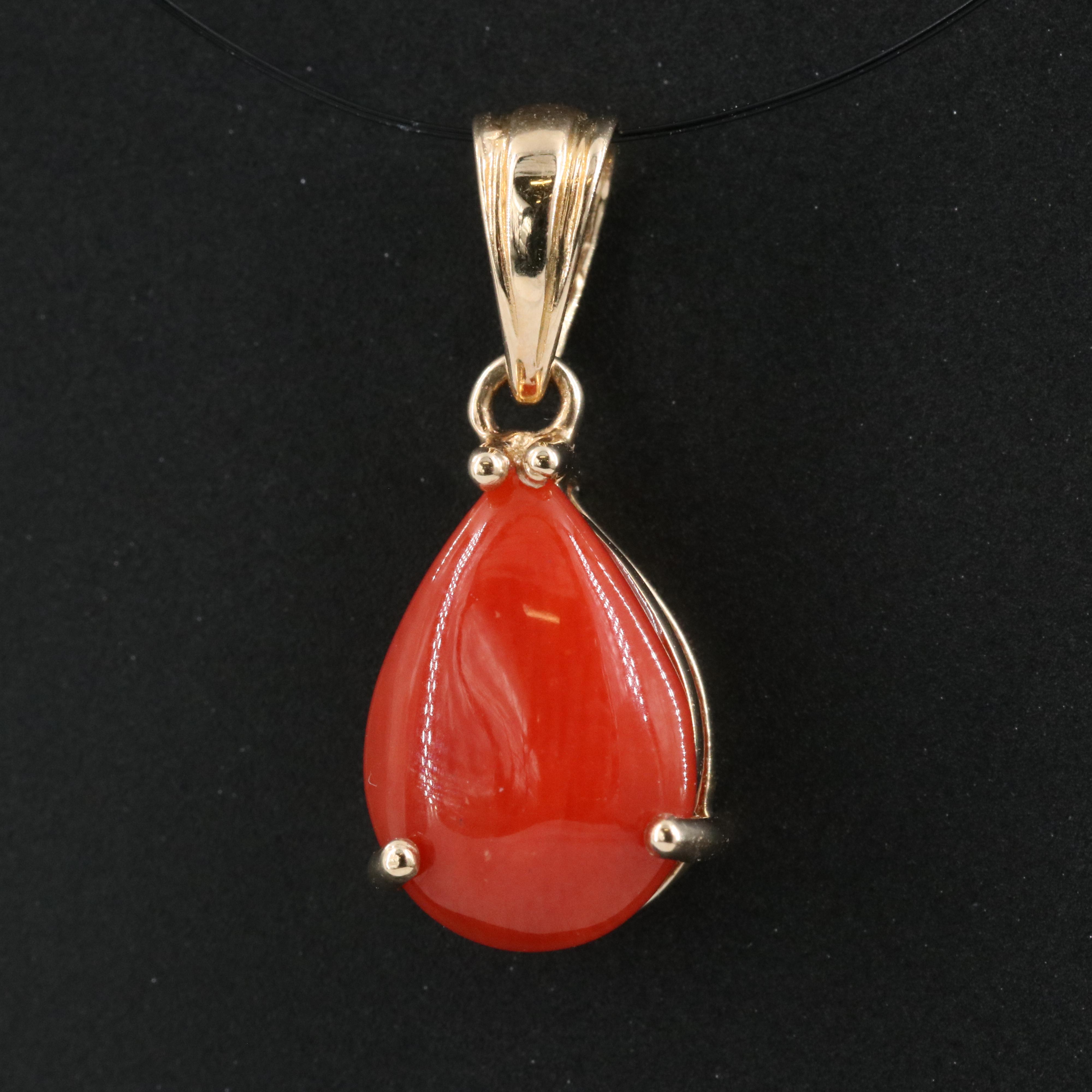 14K Coral Pendant