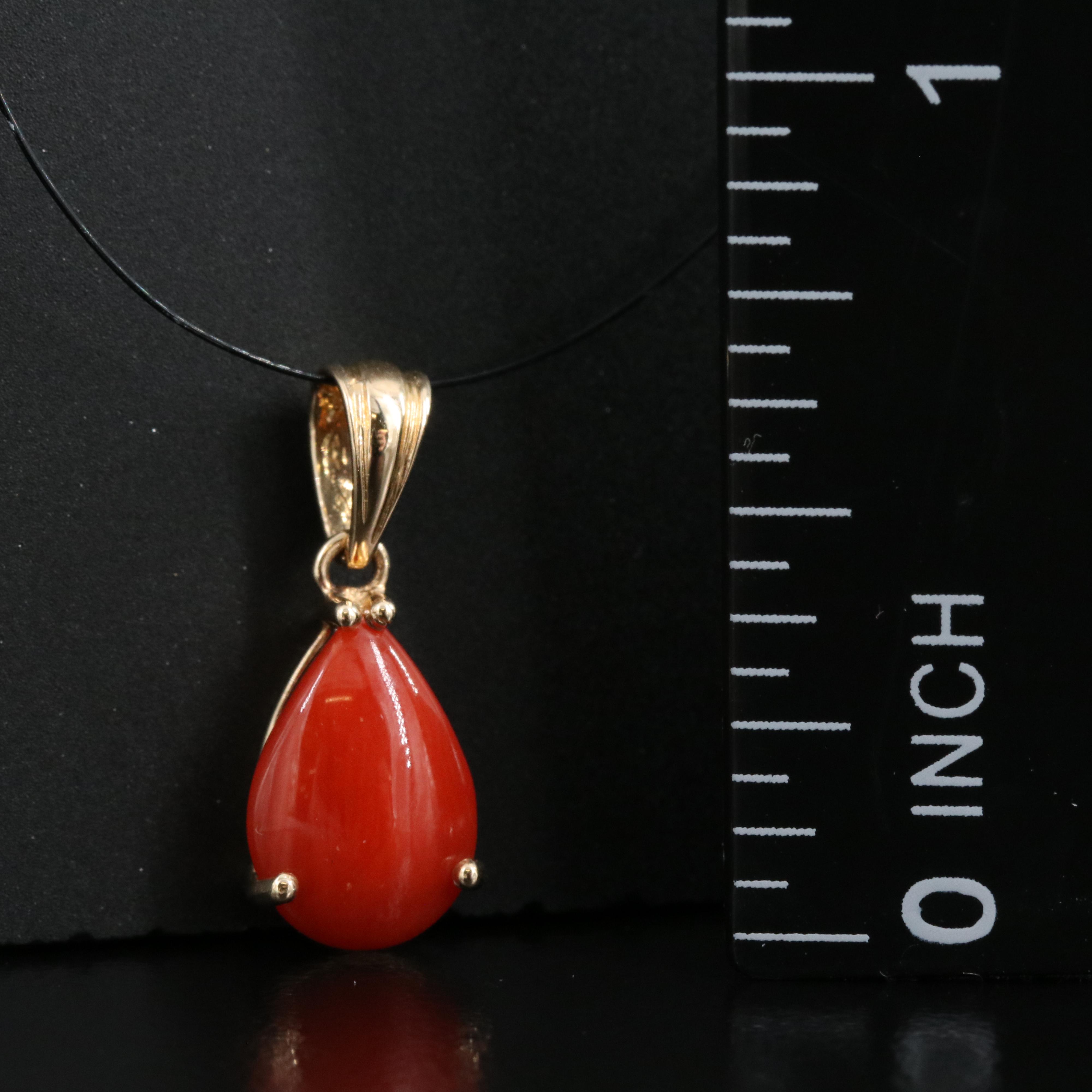 14K Coral Pendant