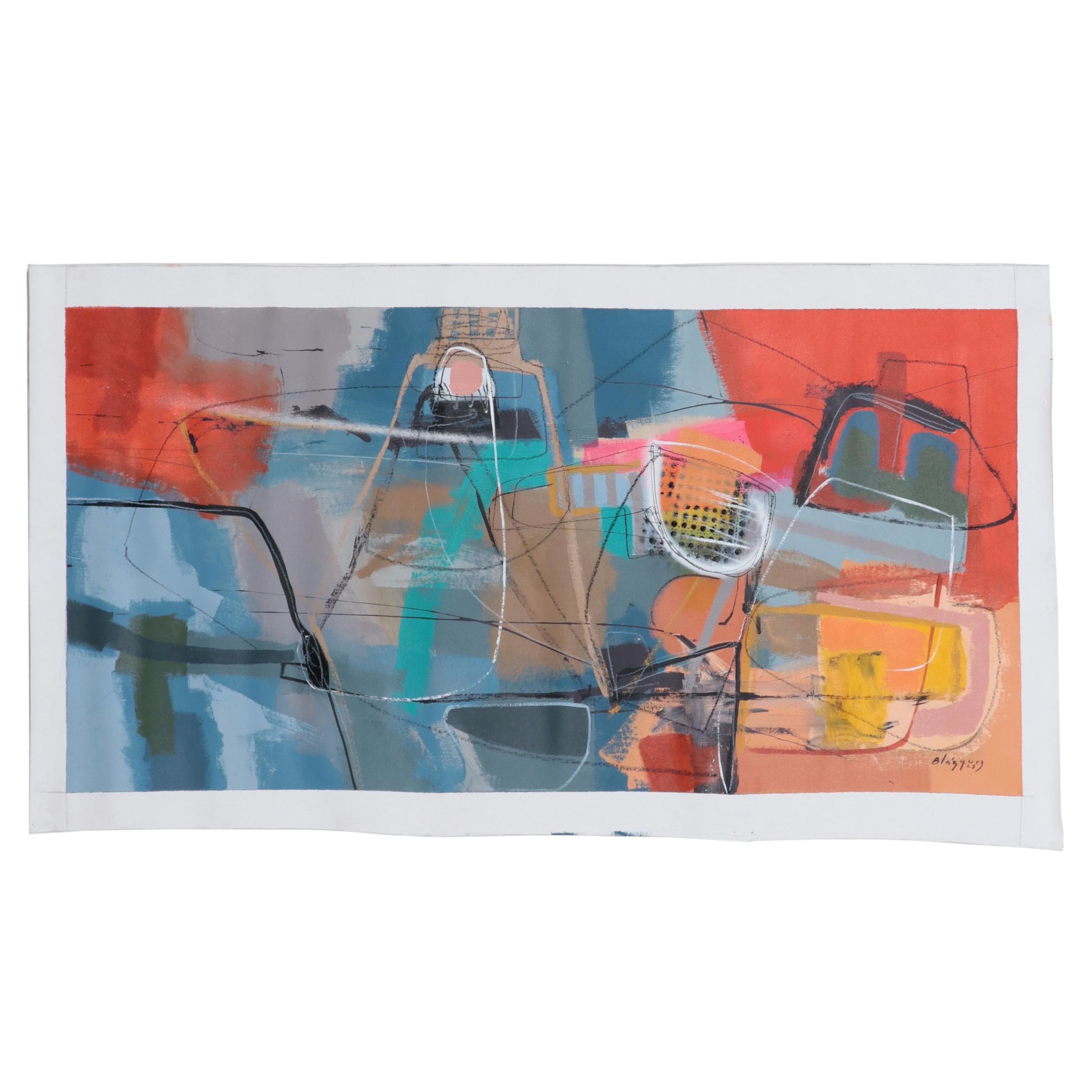 Michel Blázquez Large-Scale Abstract Acrylic Painting, 2023