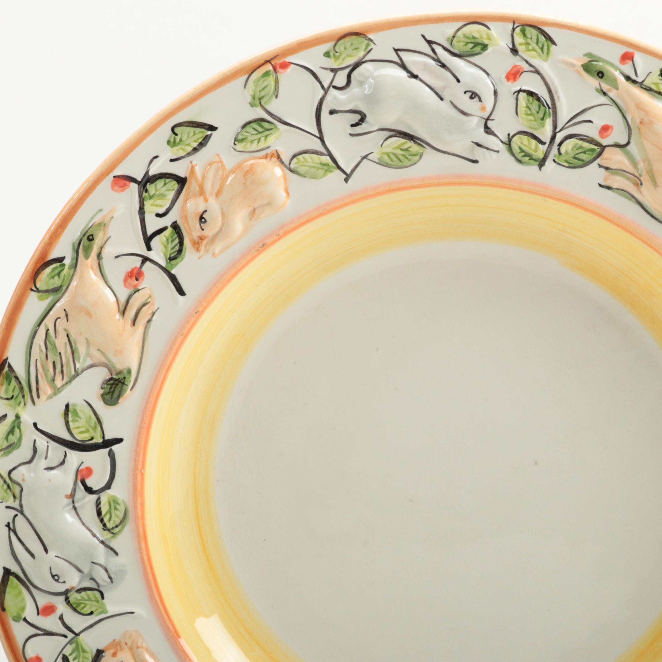 Portugese Cabbage Leaf Majolica Tableware and Other Platter