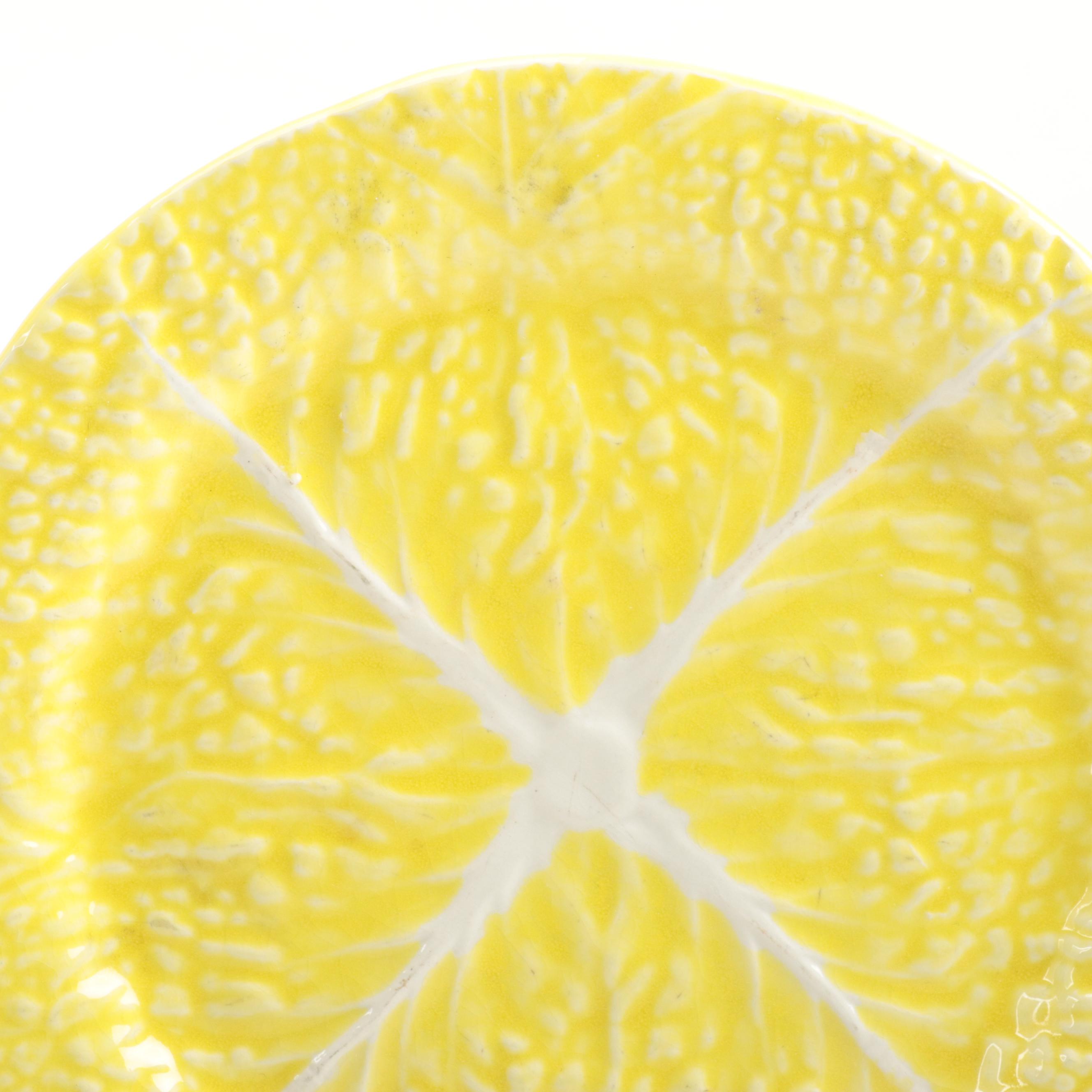 Portugese Cabbage Leaf Majolica Tableware and Other Platter