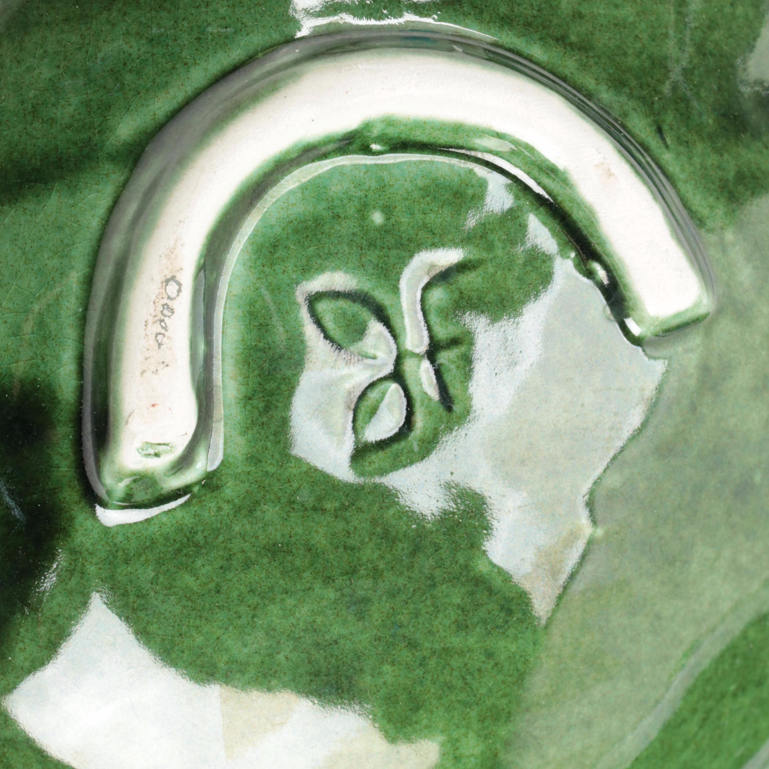 Portugese Cabbage Leaf Majolica Tableware and Other Platter