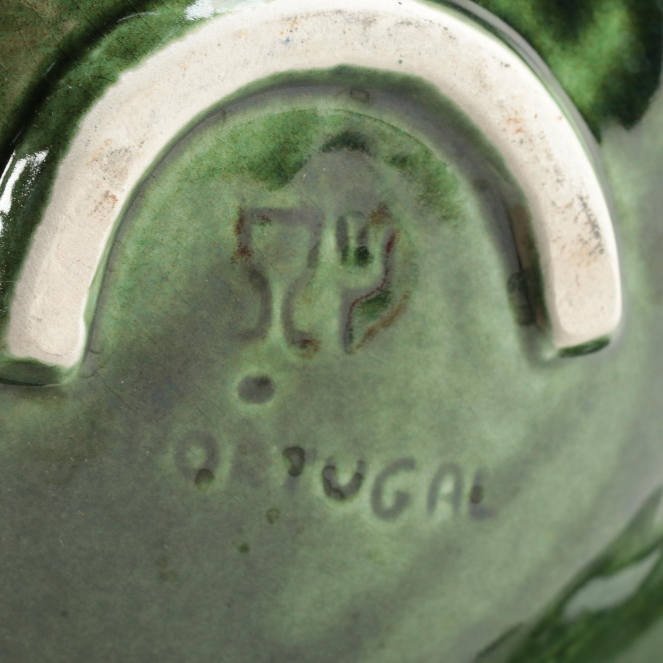 Portugese Cabbage Leaf Majolica Tableware and Other Platter