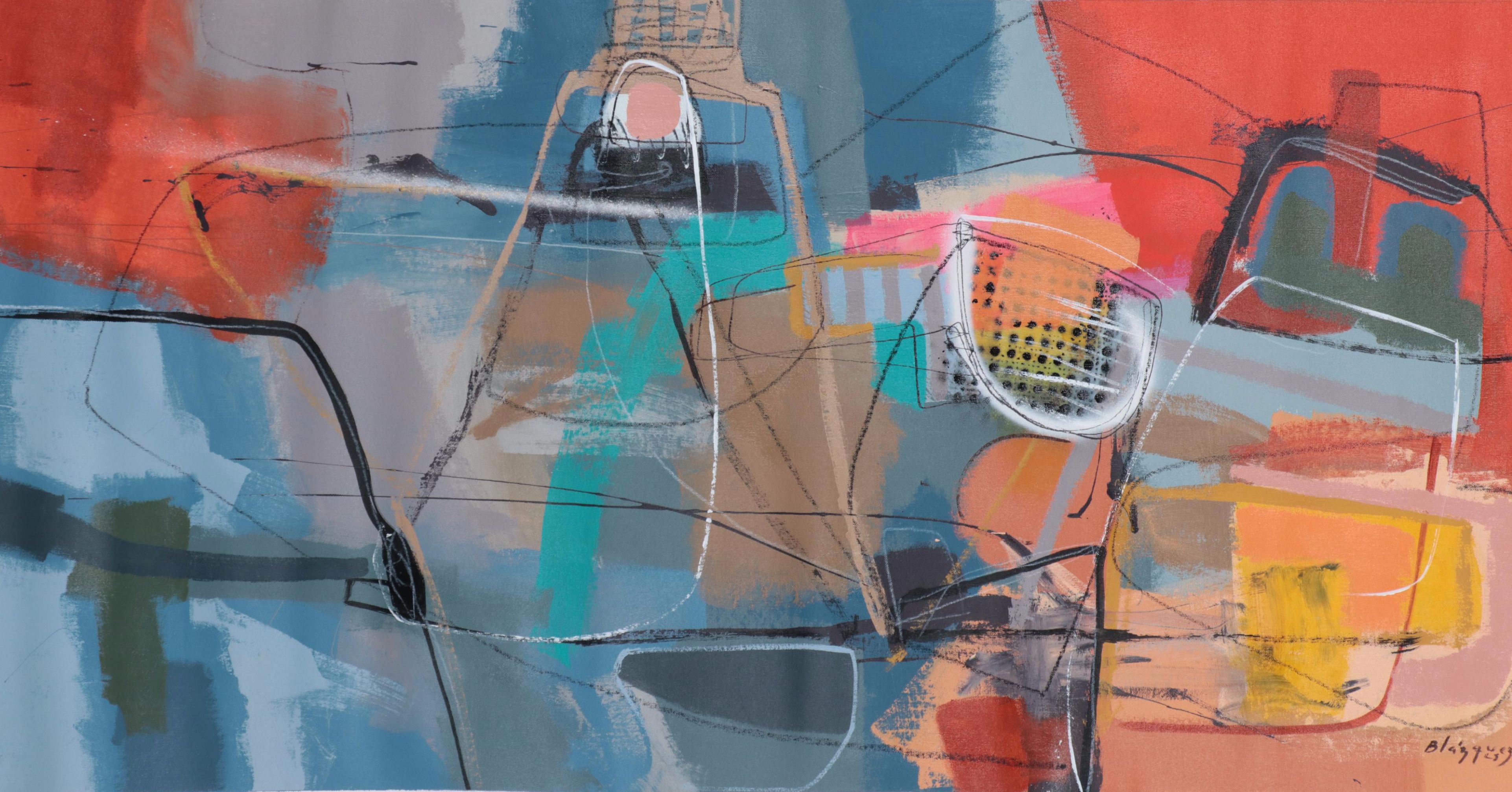 Michel Blázquez Large-Scale Abstract Acrylic Painting, 2023