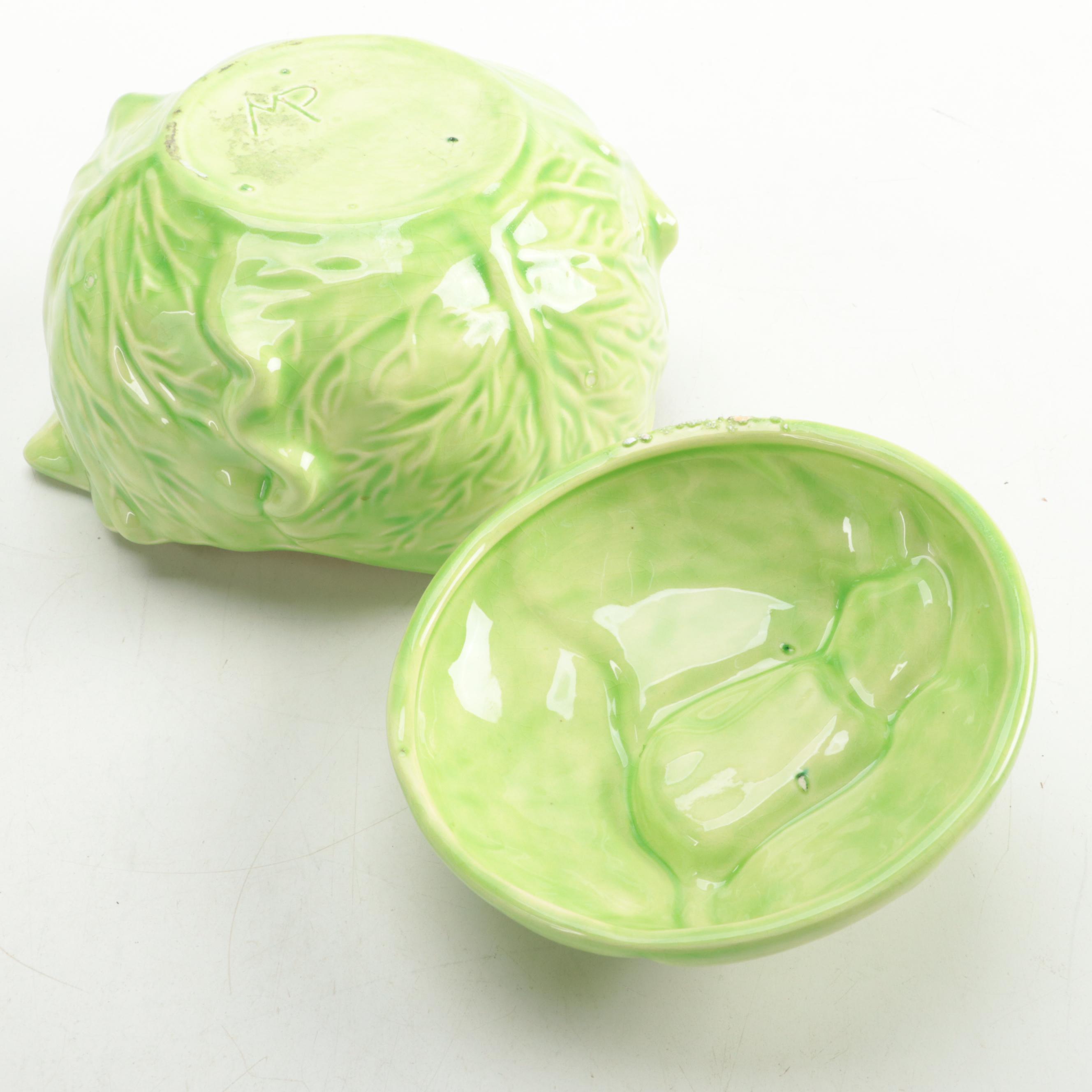 Portugese Cabbage Leaf Majolica Tableware and Other Platter