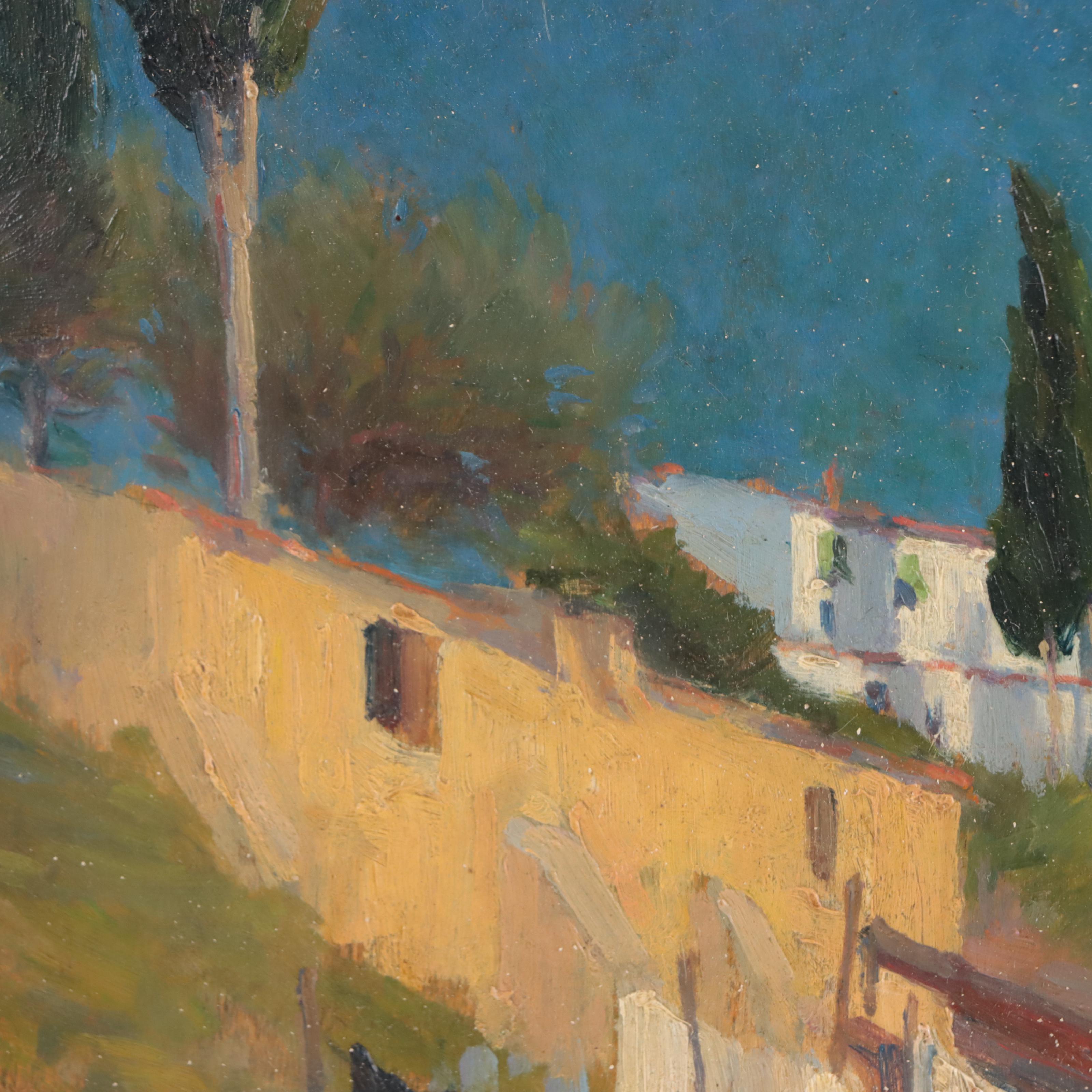 Oil Painting of Hillside Villas