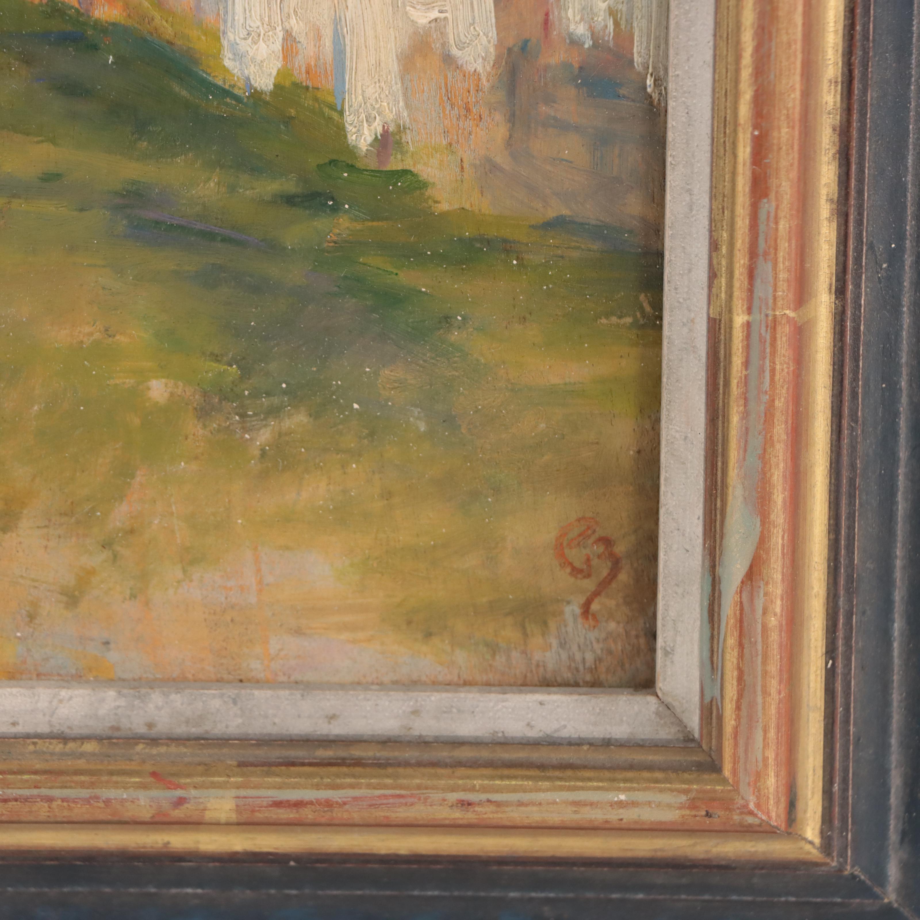 Oil Painting of Hillside Villas