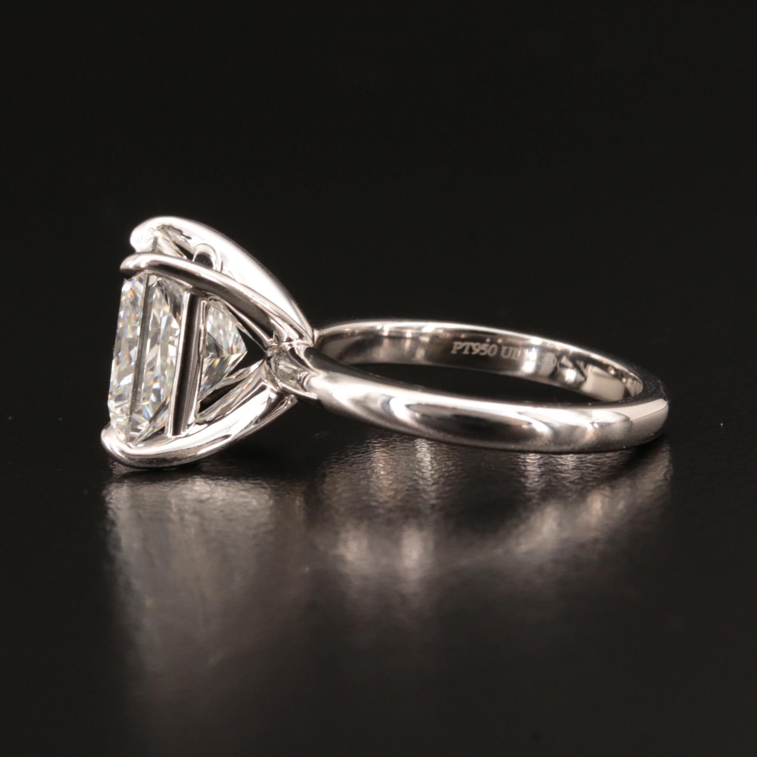 Platinum 6.01 CT Lab Grown Diamond Solitaire Ring