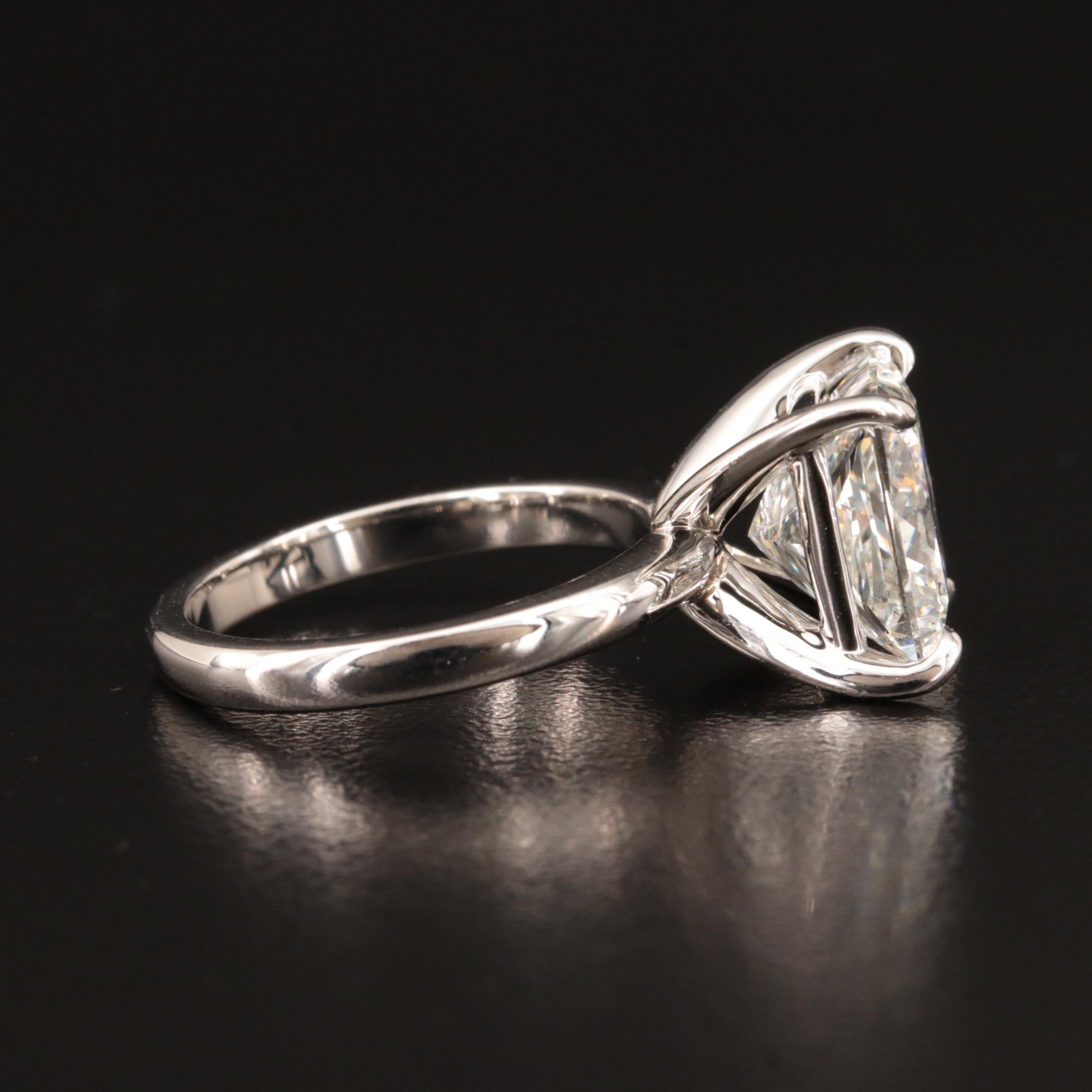 Platinum 6.01 CT Lab Grown Diamond Solitaire Ring