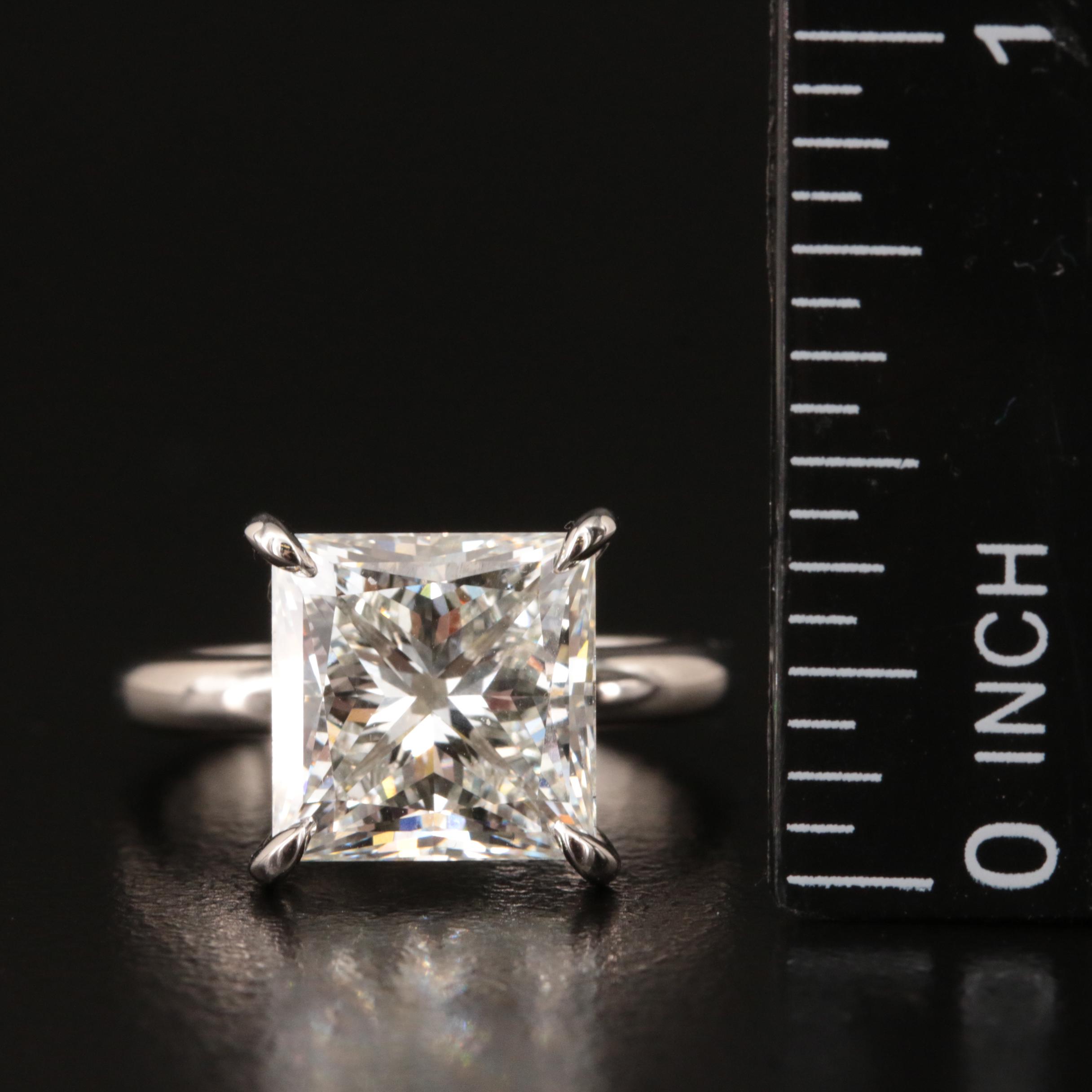 Platinum 6.01 CT Lab Grown Diamond Solitaire Ring