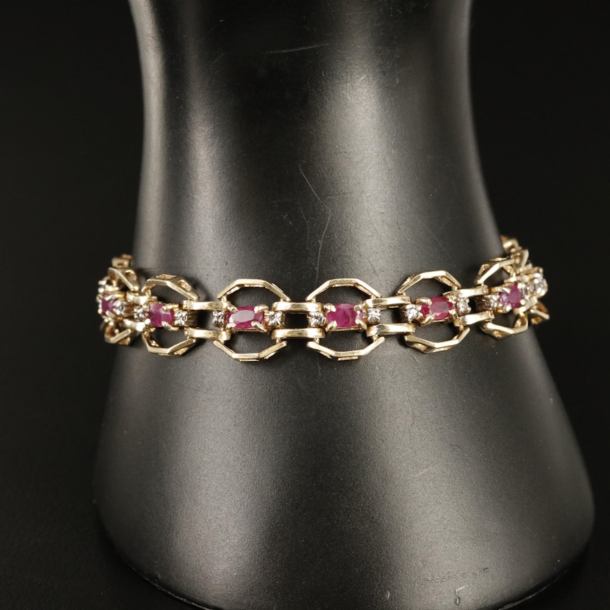 14K Ruby and Diamond Bracelet