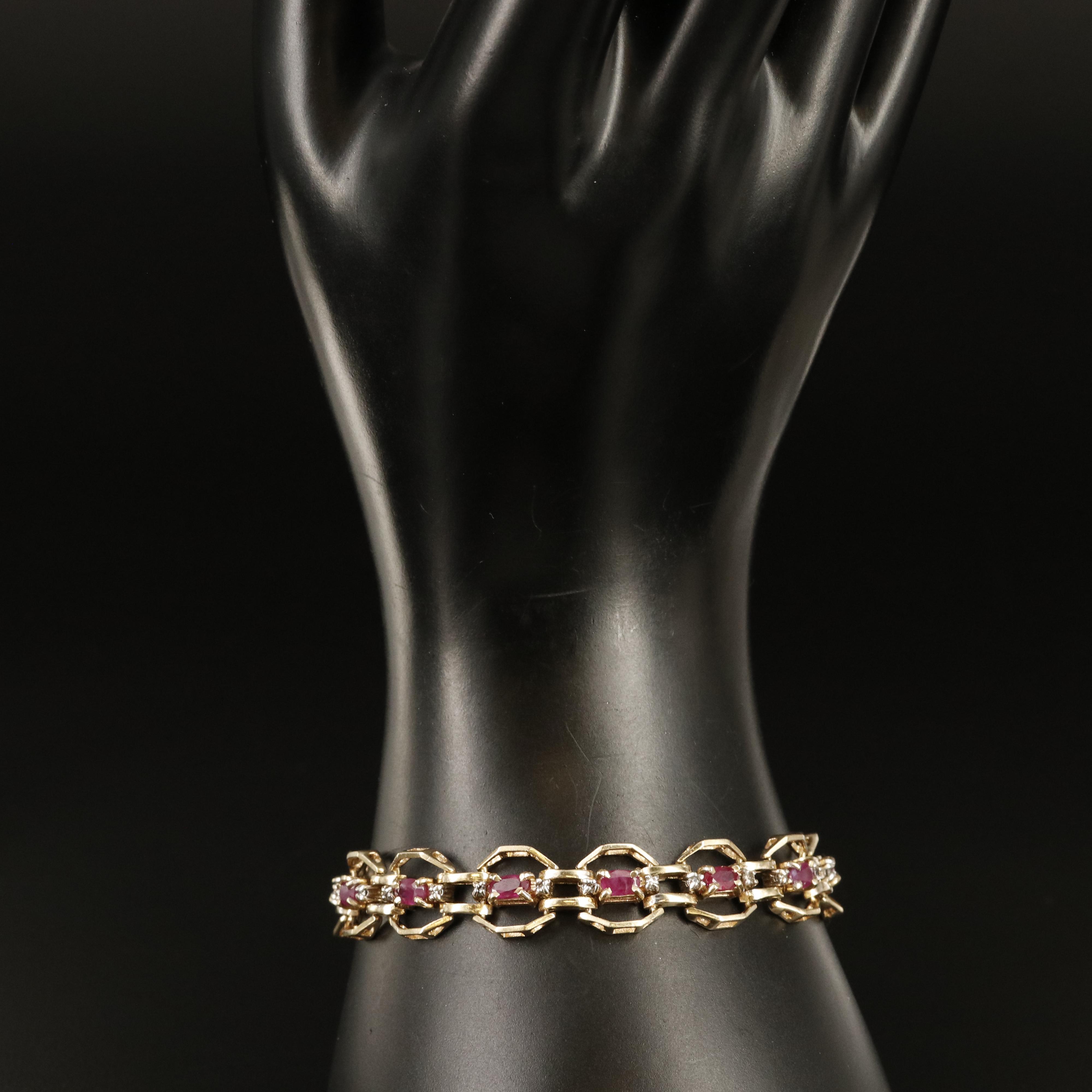 14K Ruby and Diamond Bracelet